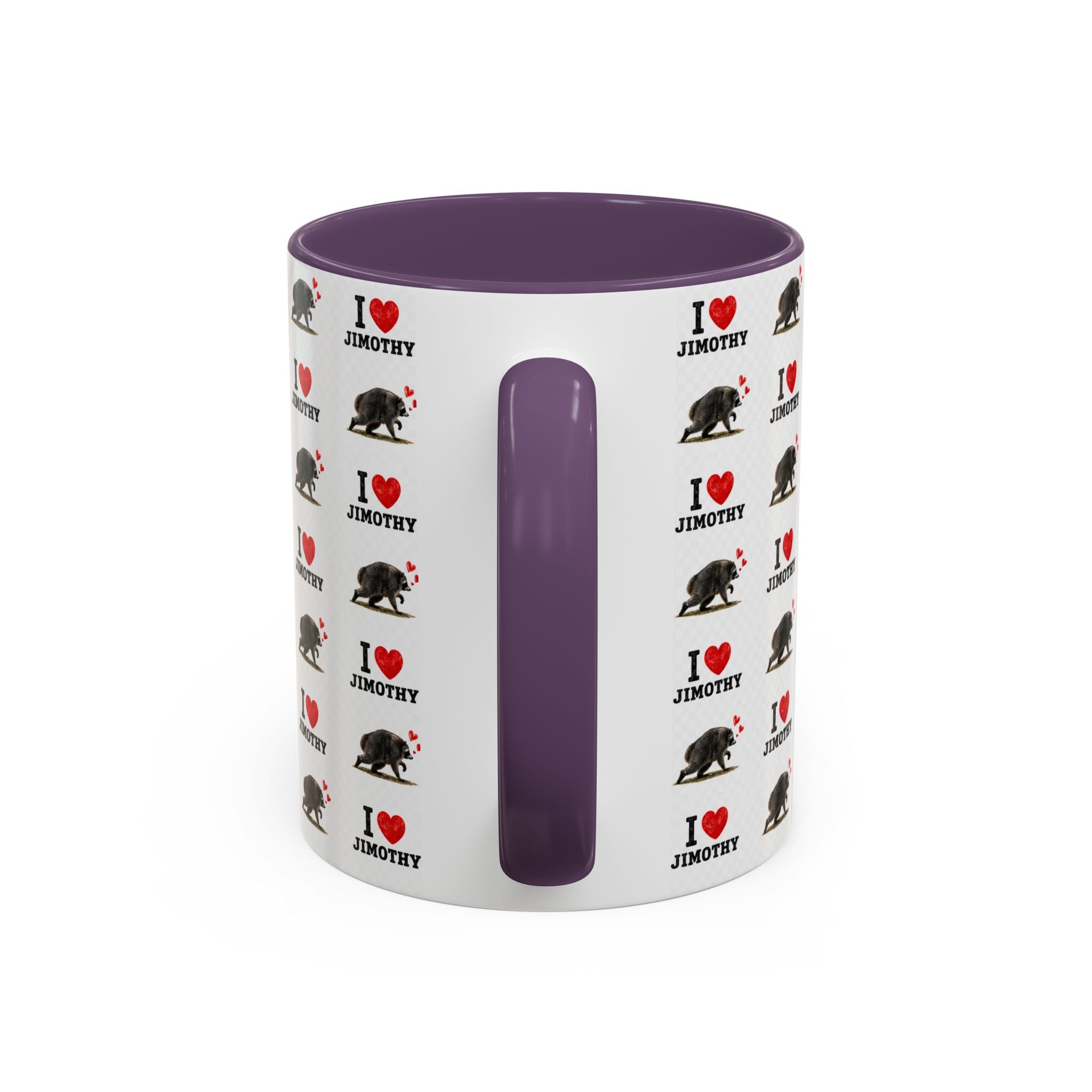 I  Love Jimothy Patterned Coffee Mug — Personalized Pet Name Mug (Accent 11/15oz)