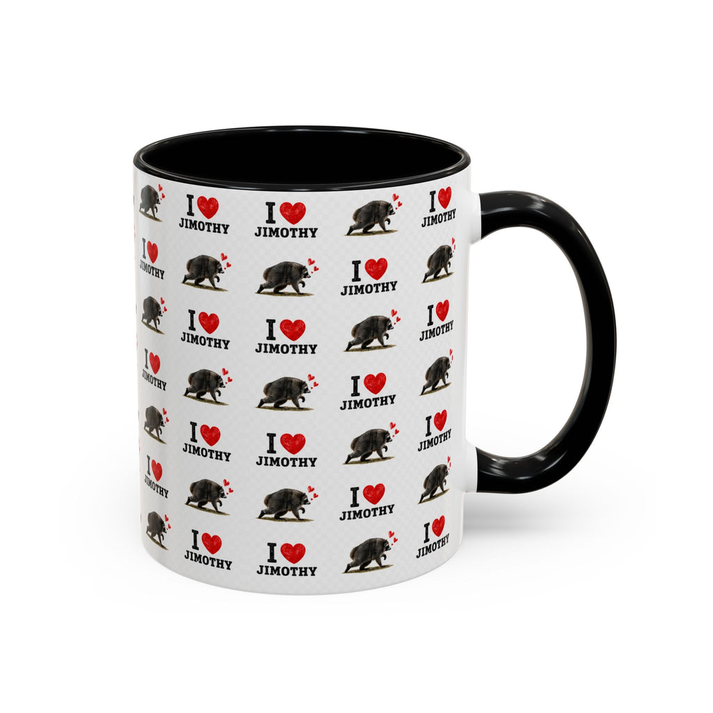 I  Love Jimothy Patterned Coffee Mug — Personalized Pet Name Mug (Accent 11/15oz)