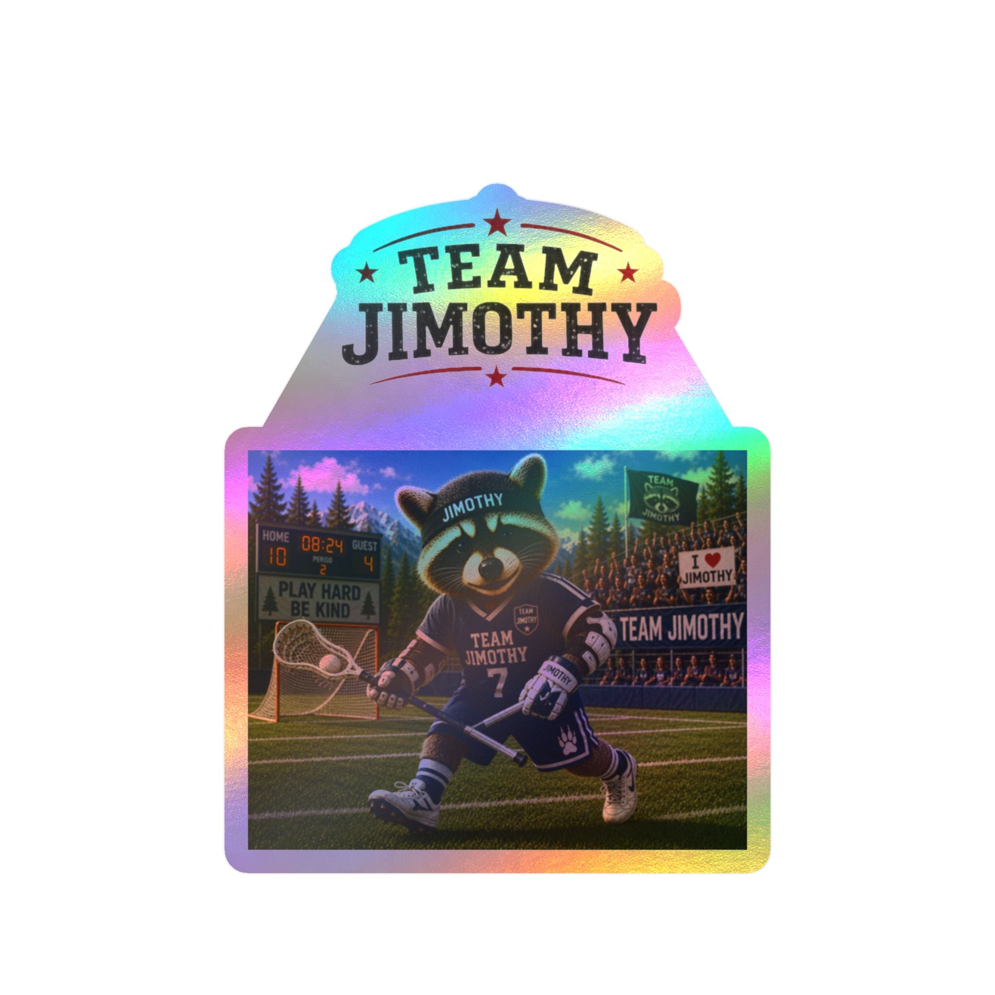 Team Jimothy Lacrosse Mascot Kiss-Cut Vinyl Decal