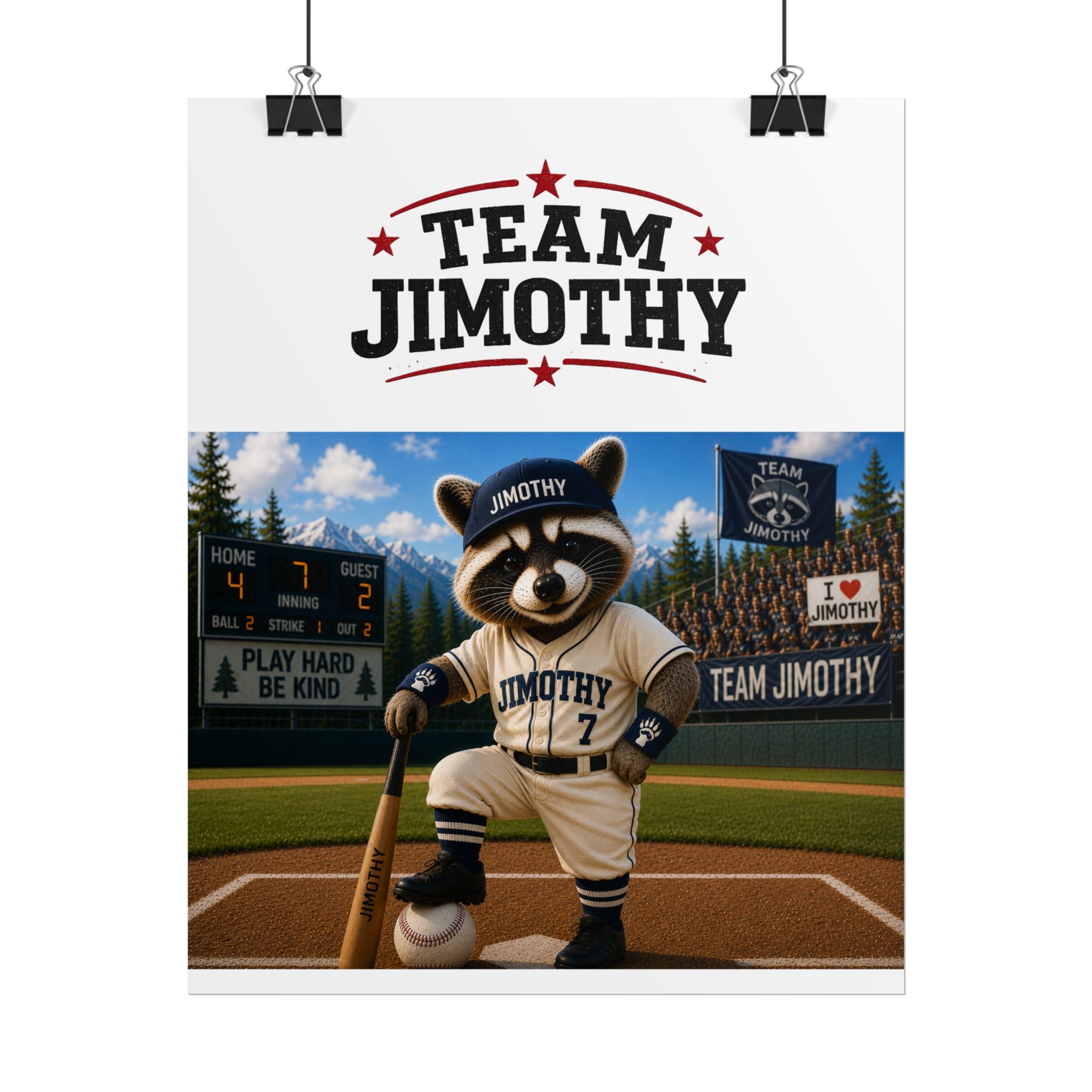Team Jimothy Baseball Rolled Poster — Personalized Sports Wall Art