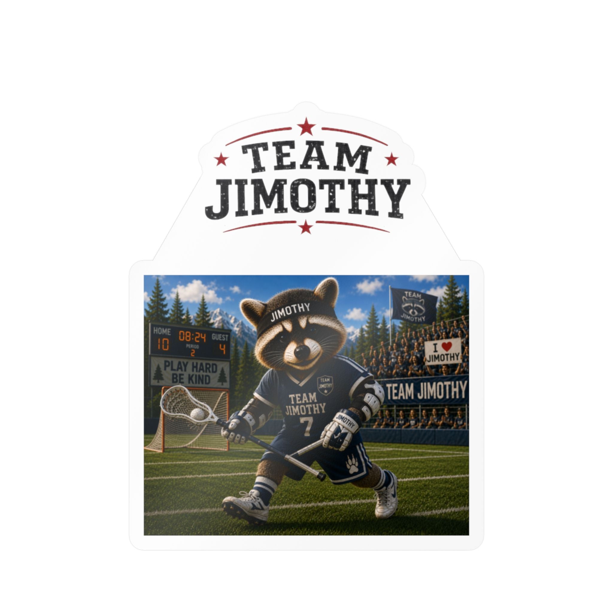 Team Jimothy Lacrosse Mascot Kiss-Cut Vinyl Decal