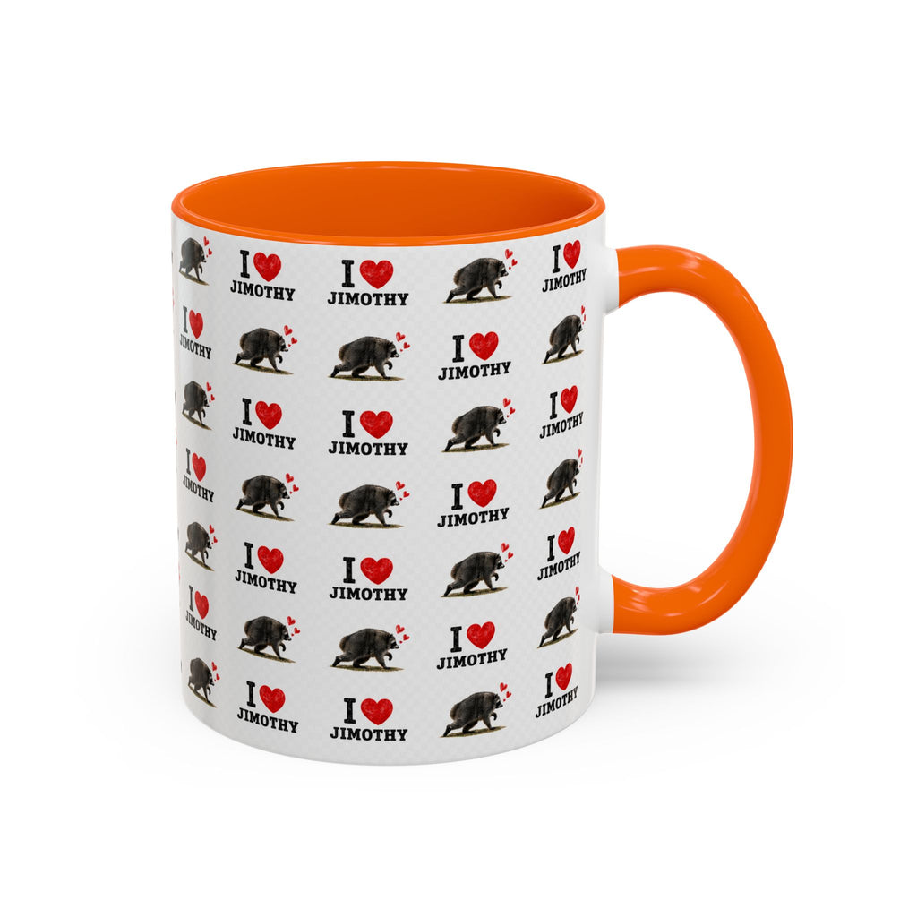 I  Love Jimothy Patterned Coffee Mug — Personalized Pet Name Mug (Accent 11/15oz)