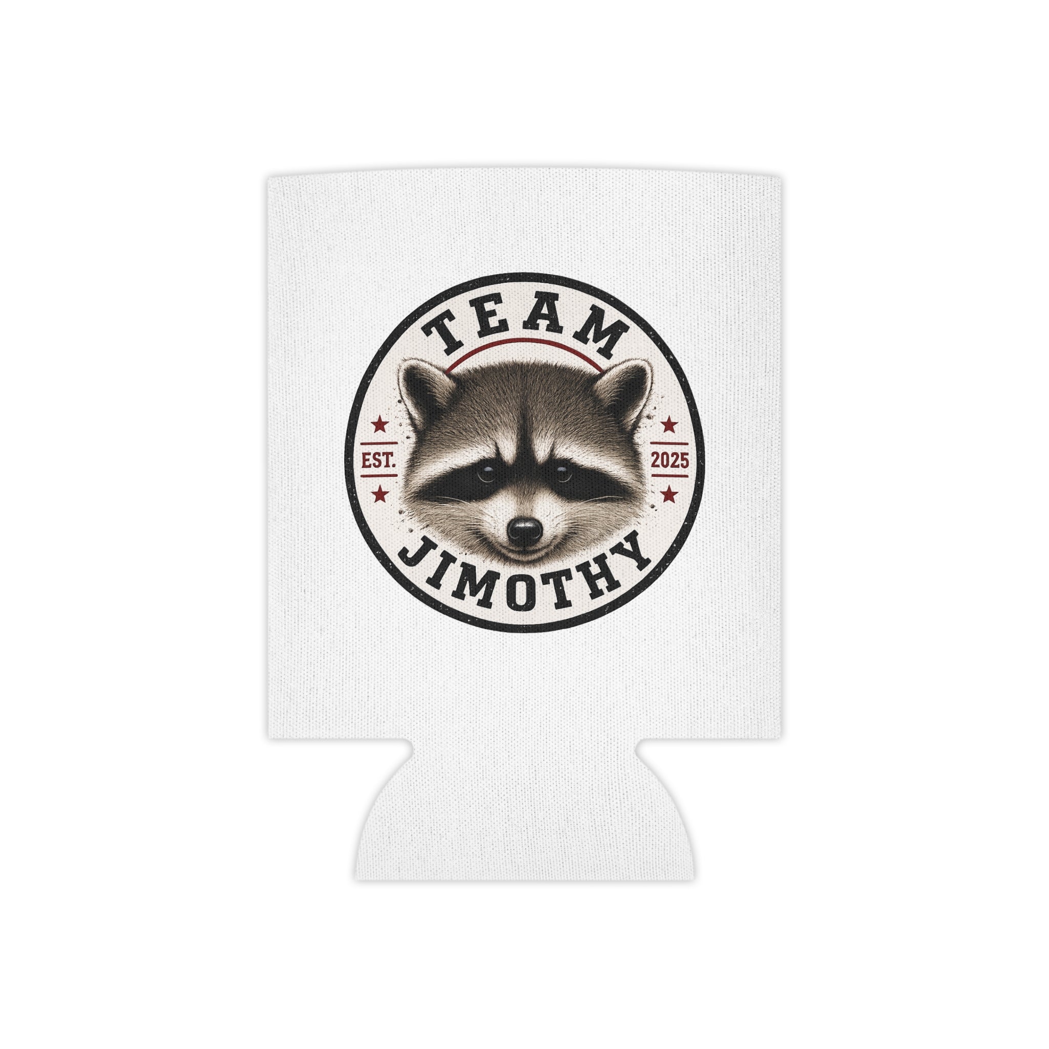 Can Cooler — "Team Jimothy" Raccoon Logo Drink Koozie