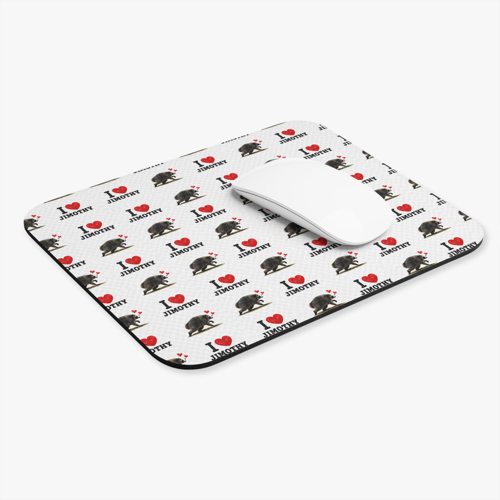 I  Jimothy Mouse Pad — Personalized Cute Rat Pattern Desk Mat