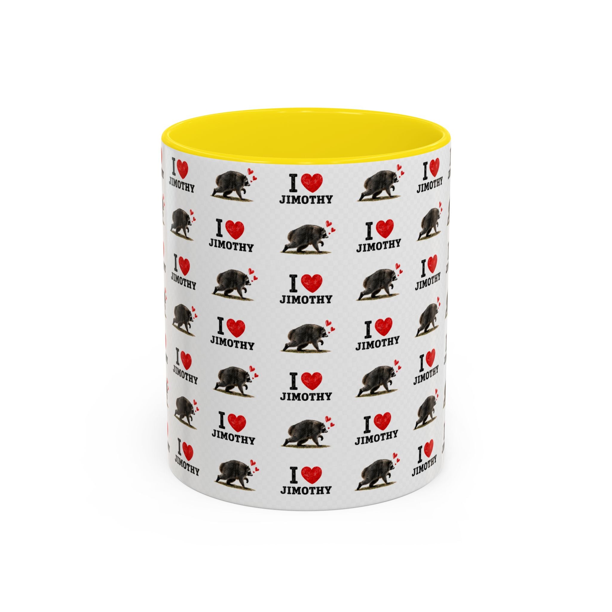 I  Love Jimothy Patterned Coffee Mug — Personalized Pet Name Mug (Accent 11/15oz)