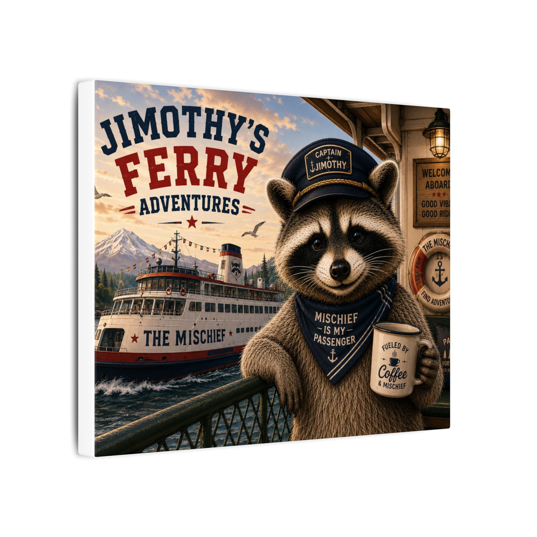 Jimothy Captain Ferry Canvas Print — “Jimothy’s Ferry Adventures” Wall Art