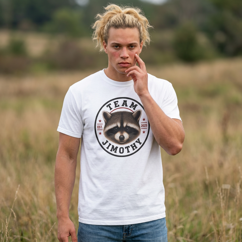 Team Jimothy T-Shirt — Cute Raccoon Logo Tee