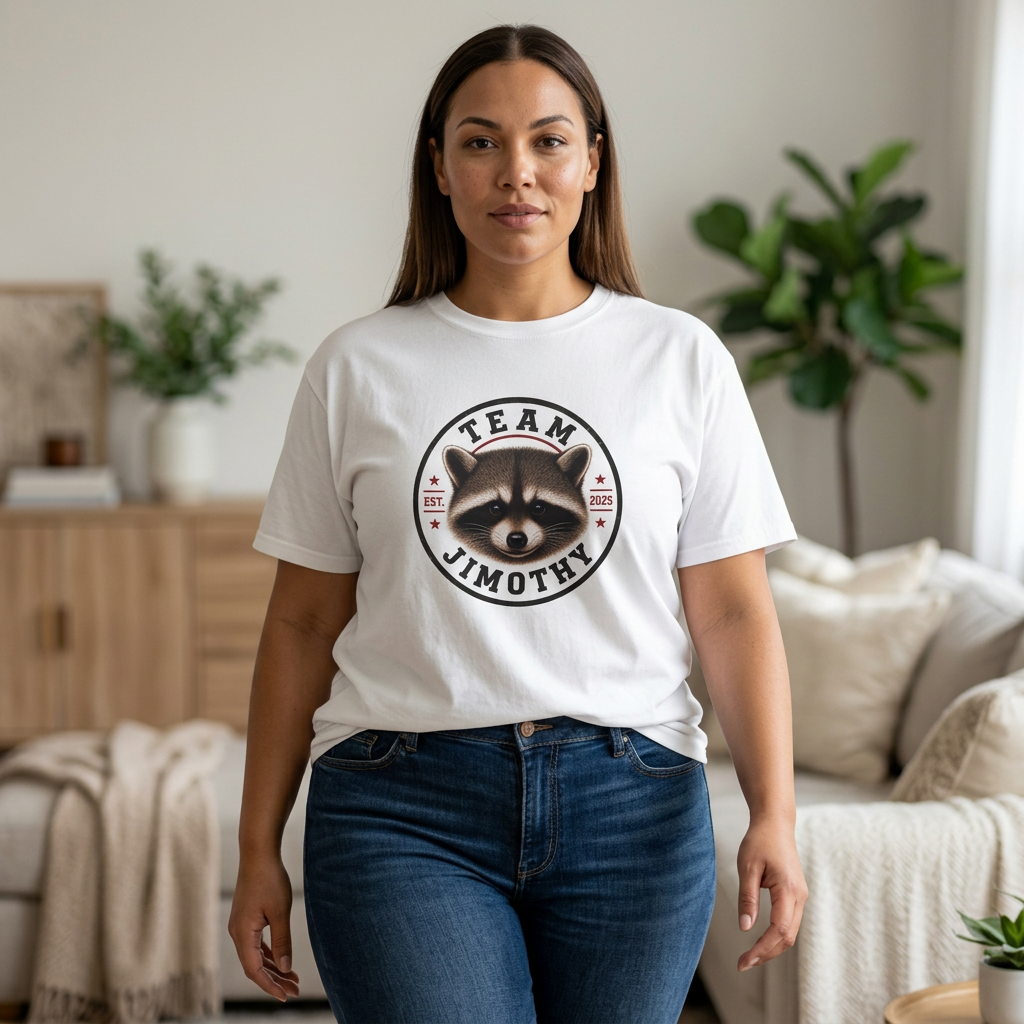 Team Jimothy T-Shirt — Cute Raccoon Logo Tee