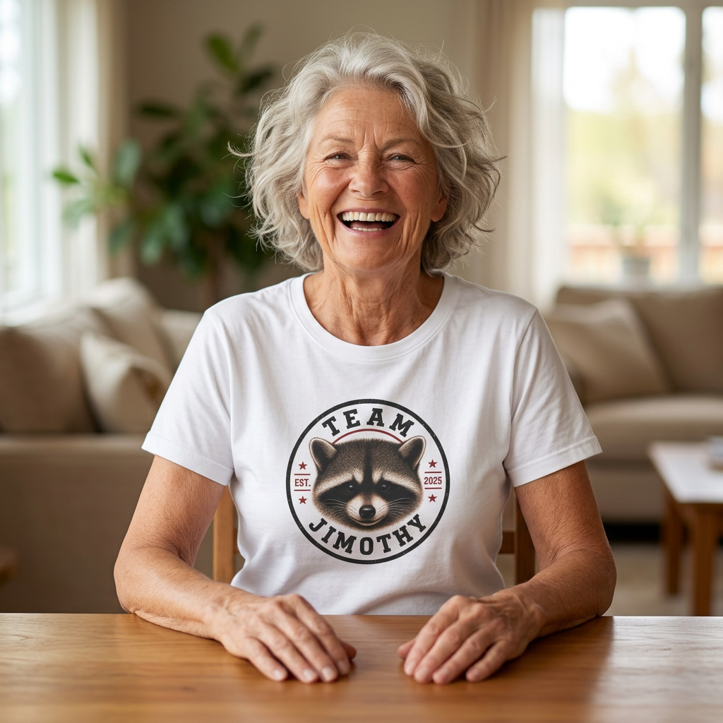 Team Jimothy T-Shirt — Cute Raccoon Logo Tee