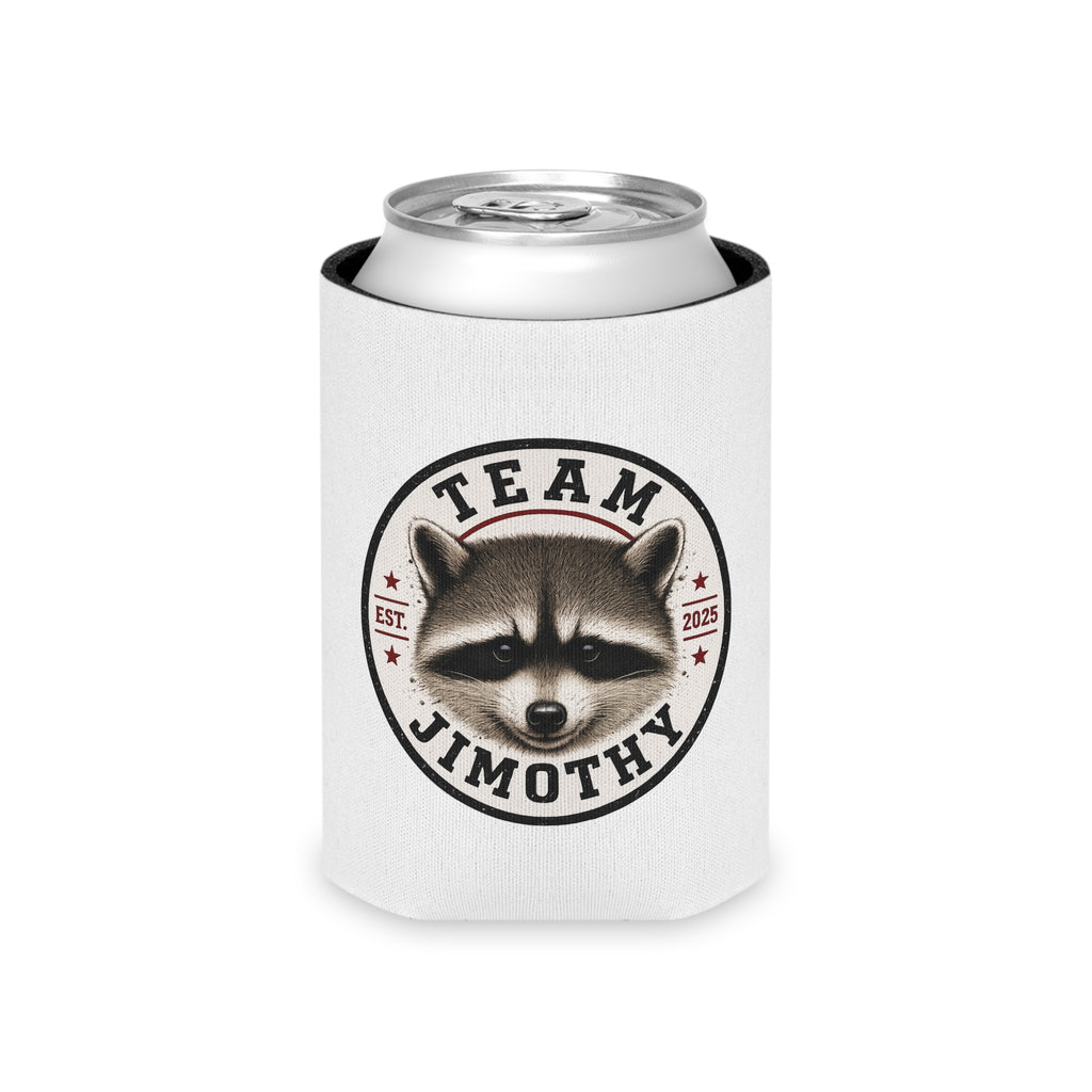 Can Cooler — "Team Jimothy" Raccoon Logo Drink Koozie