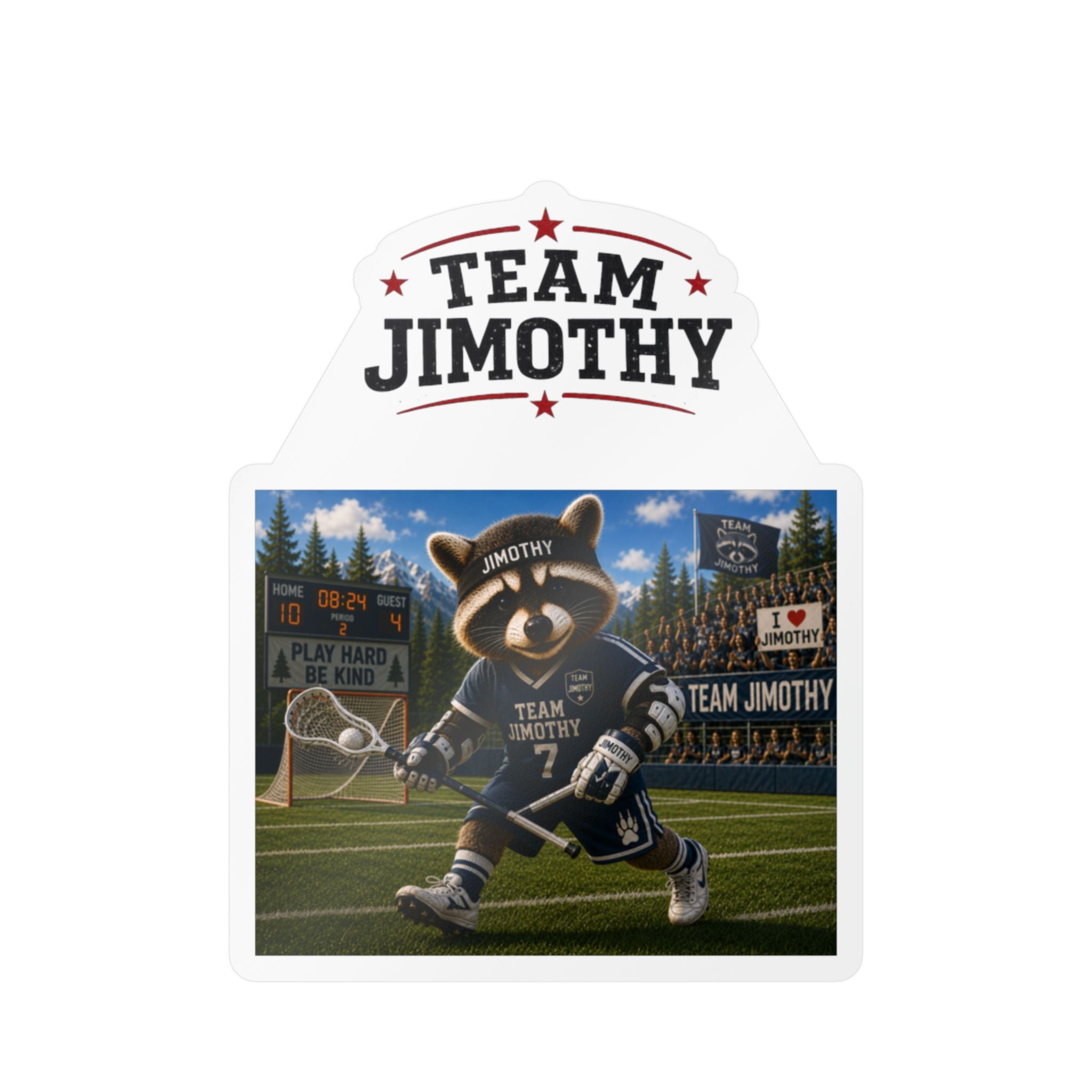 Team Jimothy Lacrosse Mascot Kiss-Cut Vinyl Decal