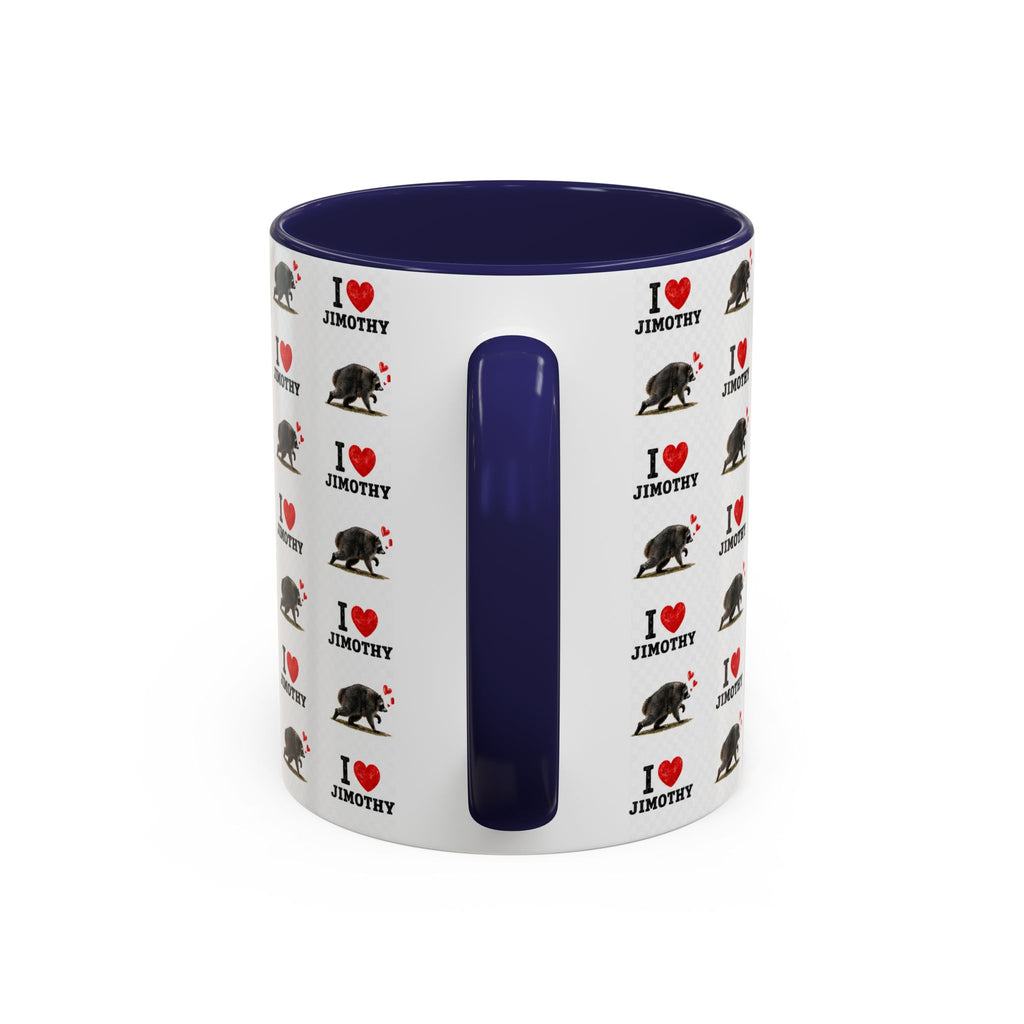 I  Love Jimothy Patterned Coffee Mug — Personalized Pet Name Mug (Accent 11/15oz)