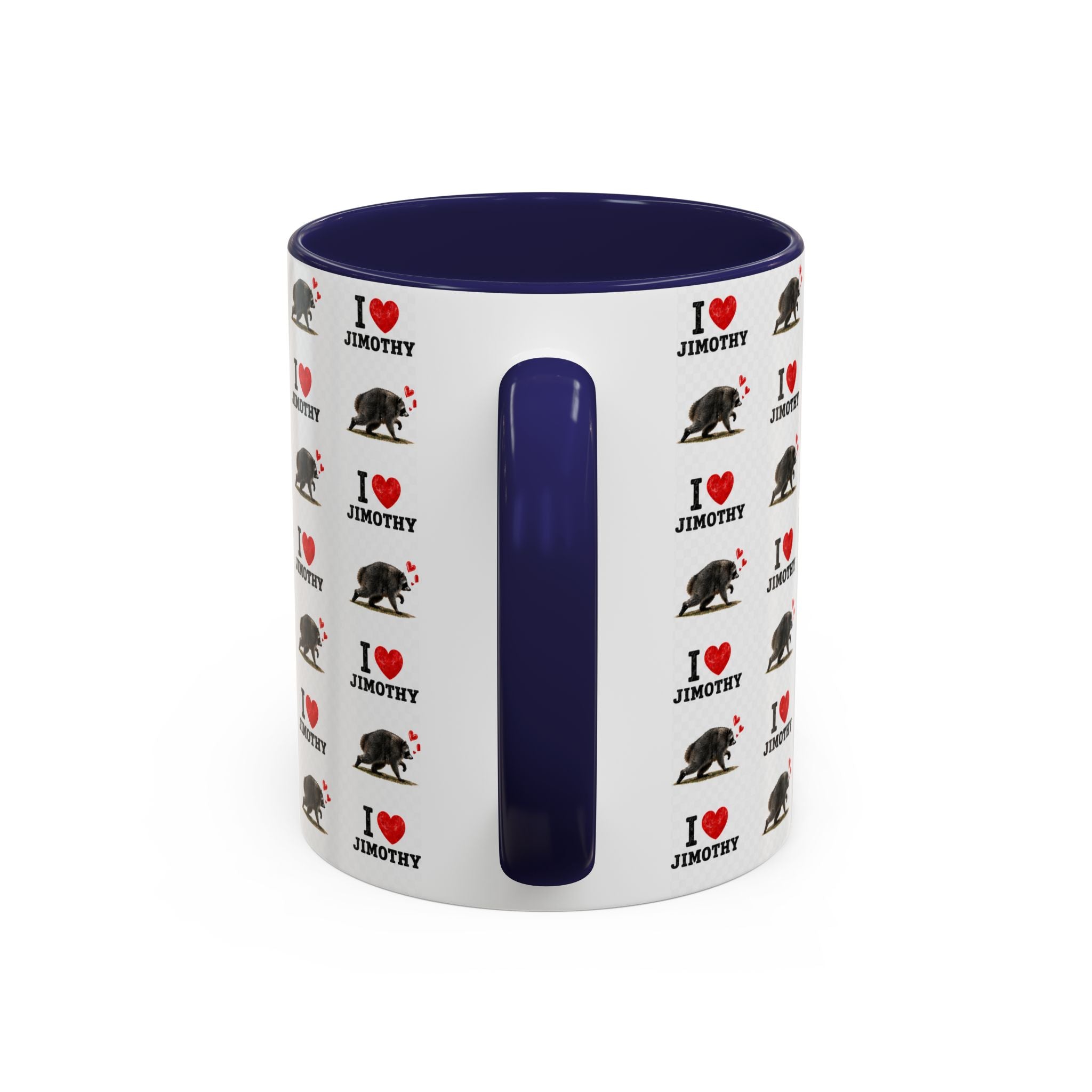 I  Love Jimothy Patterned Coffee Mug — Personalized Pet Name Mug (Accent 11/15oz)