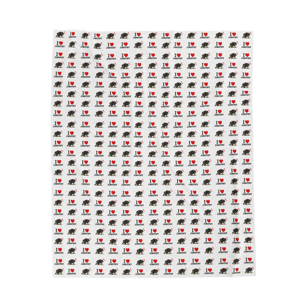 Velveteen Plush Blanket — I Love Jimothy Pattern, Soft Cozy Throw for Jimothy Lovers
