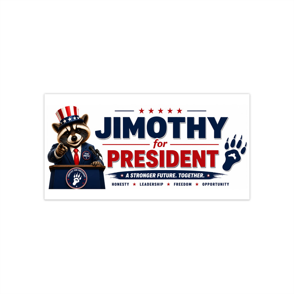 Jimothy for President Bumper Sticker — Patriotic Campaign Car Decal