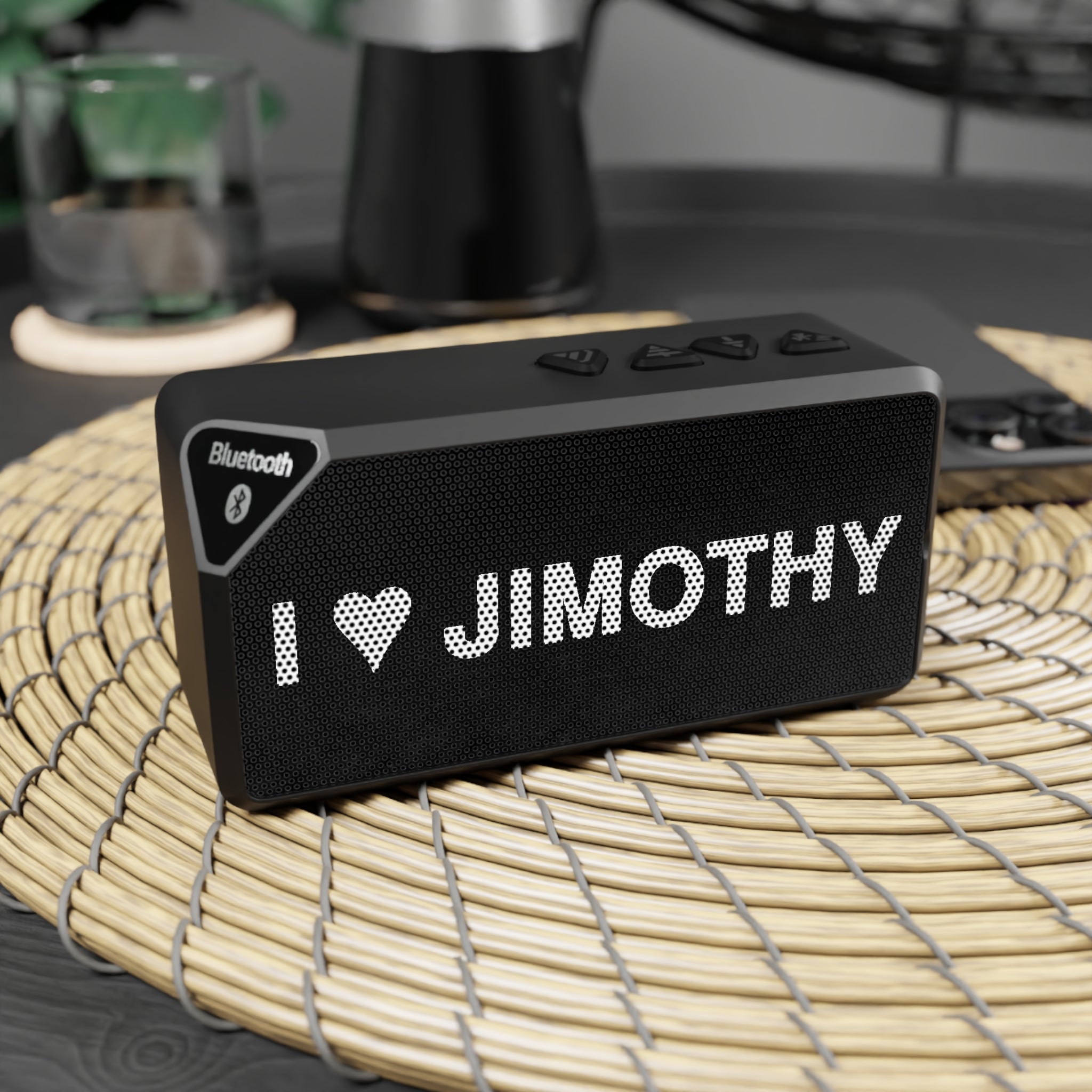 Bluetooth Speaker — "I  LOVE JIMOTHY" Portable Wireless Audio