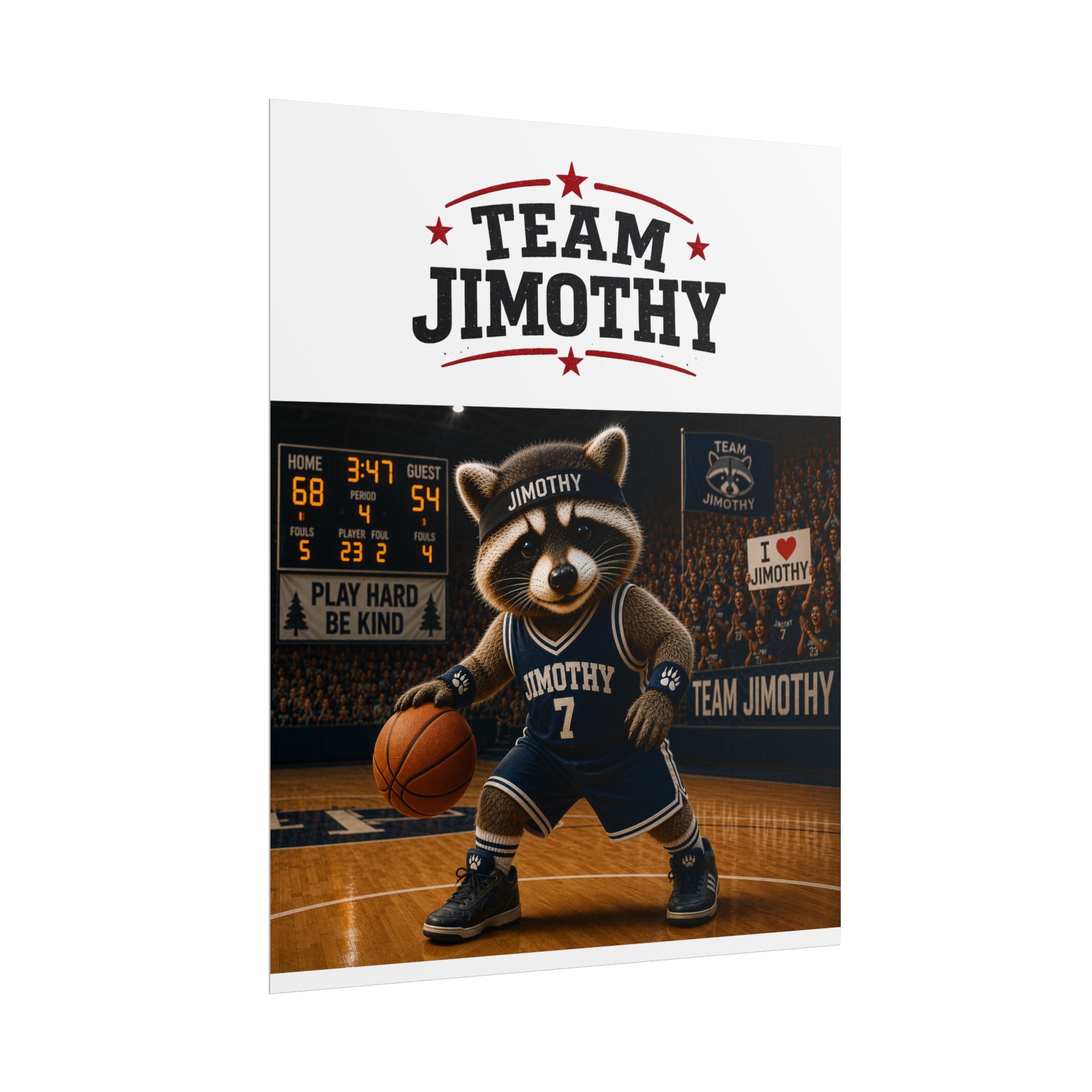 Team Jimothy Basketball Poster — Rolled Sports Wall Art