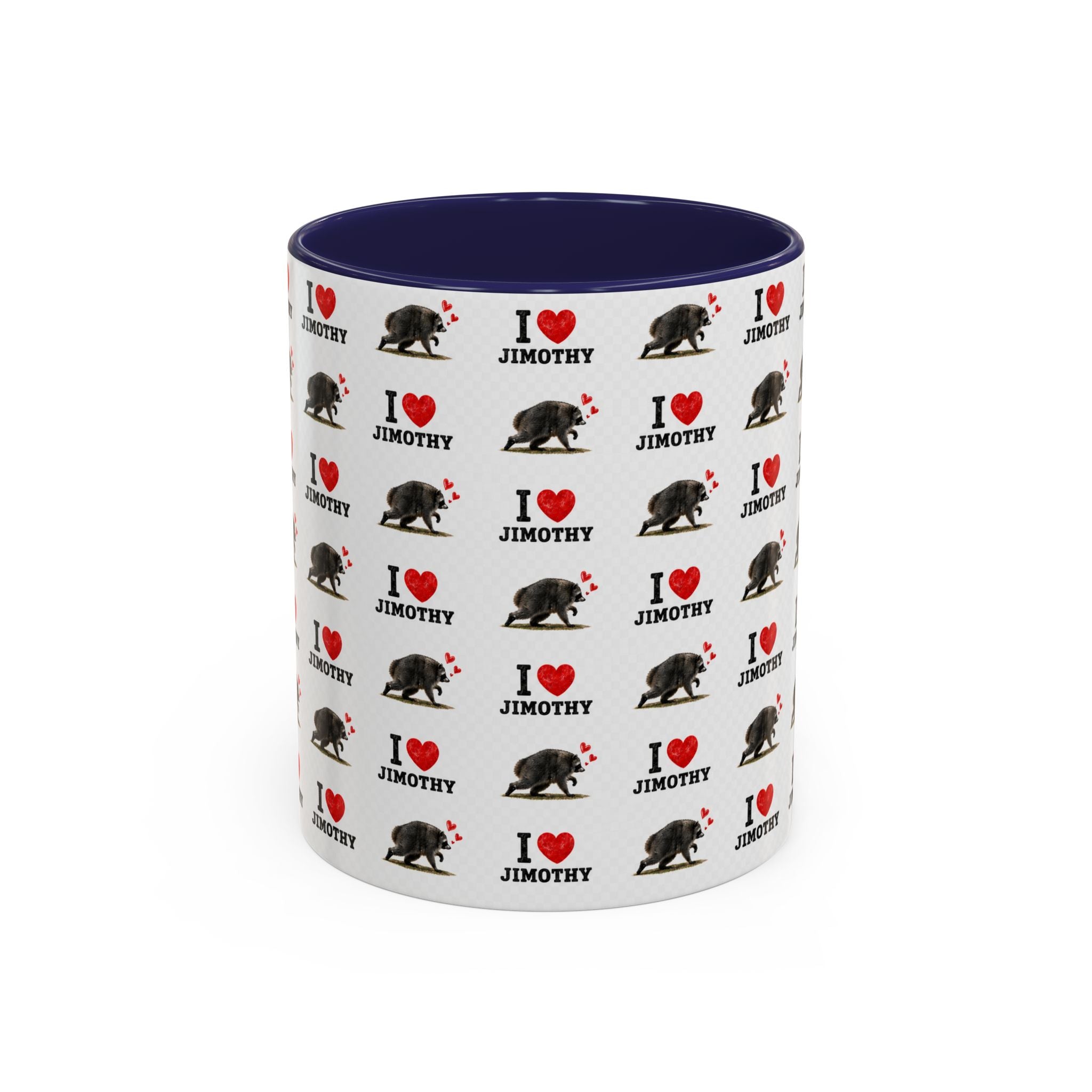 I  Love Jimothy Patterned Coffee Mug — Personalized Pet Name Mug (Accent 11/15oz)