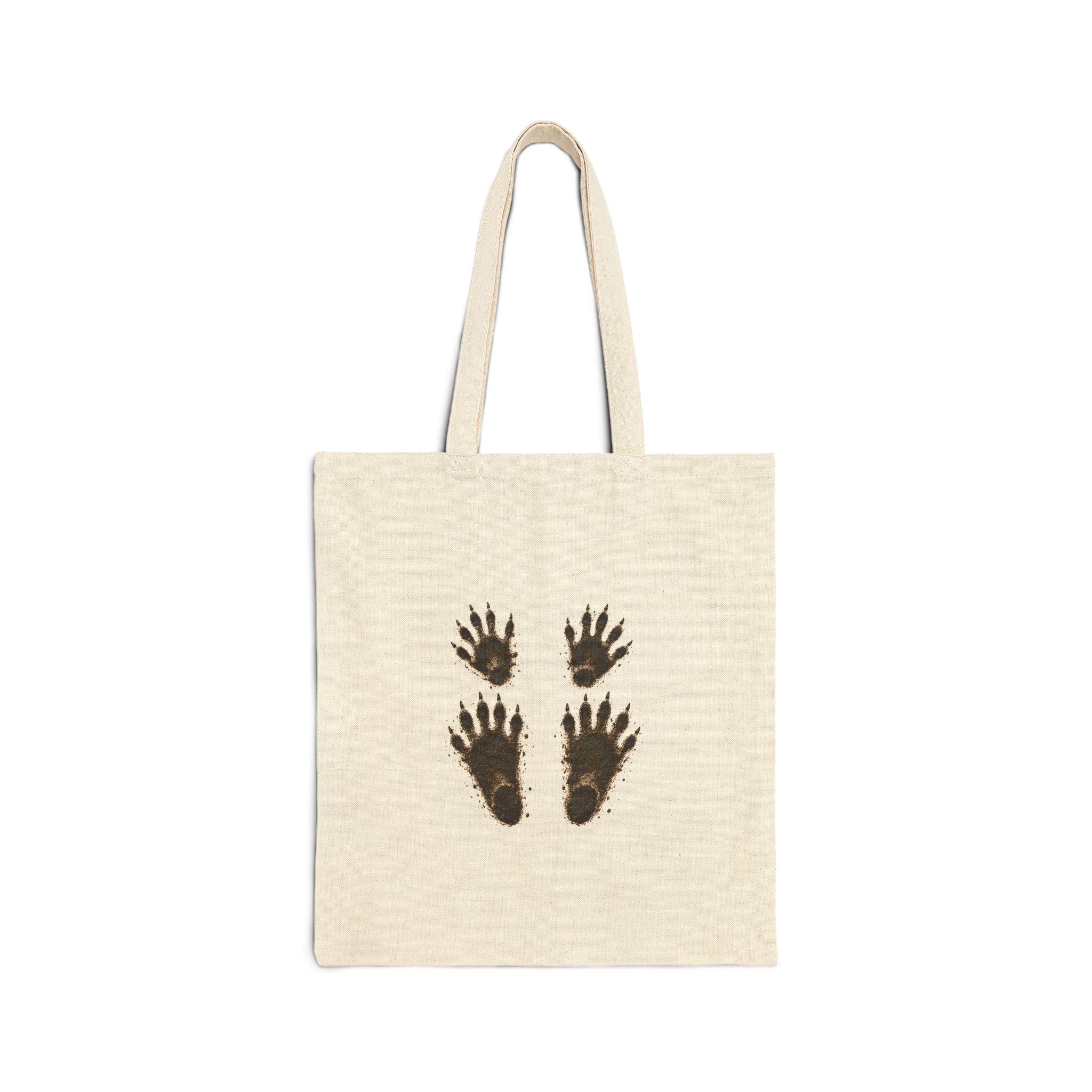 Tote Bag —Jimothy Crossing /Jimothy Feet Print Canvas Tote (Wildlife Nature Shopper)