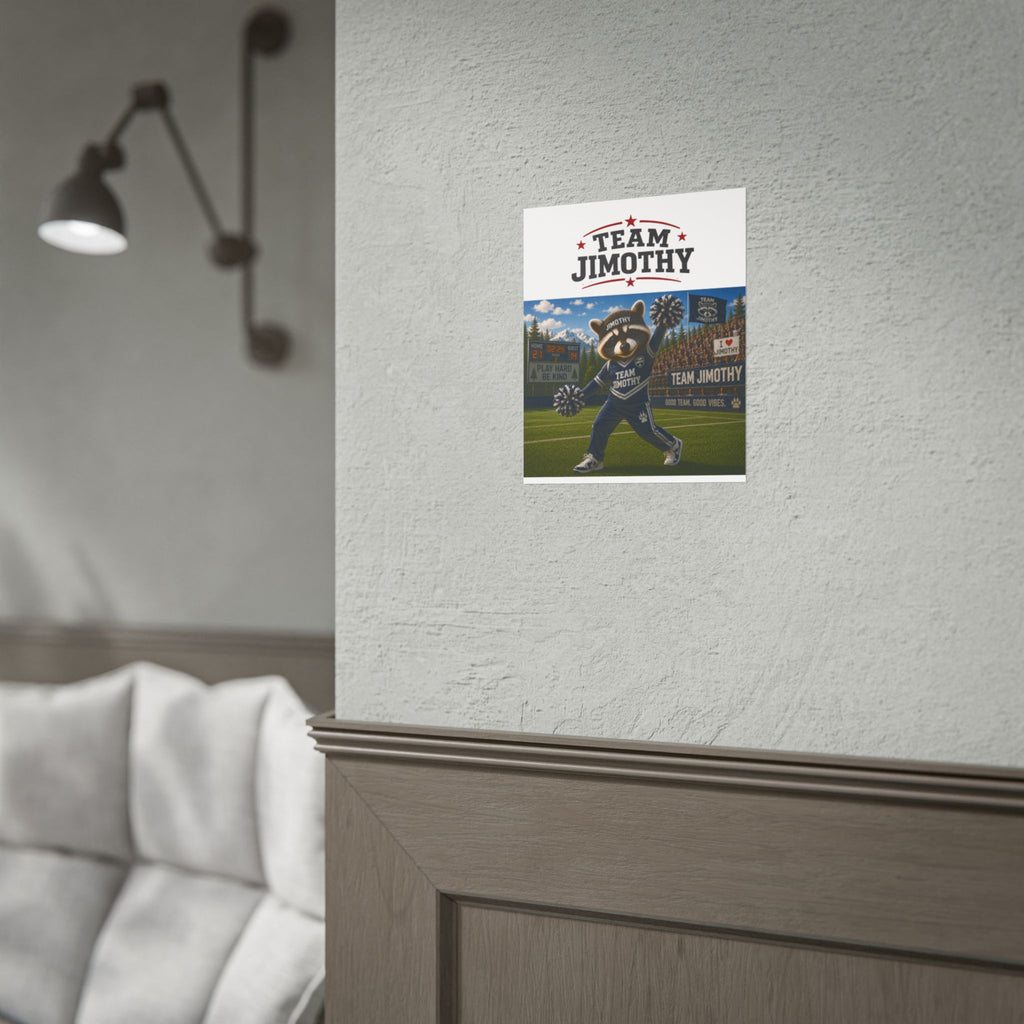 Team Jimothy Rolled Poster — Custom Mascot Cheer Poster for Fans & Sports Events