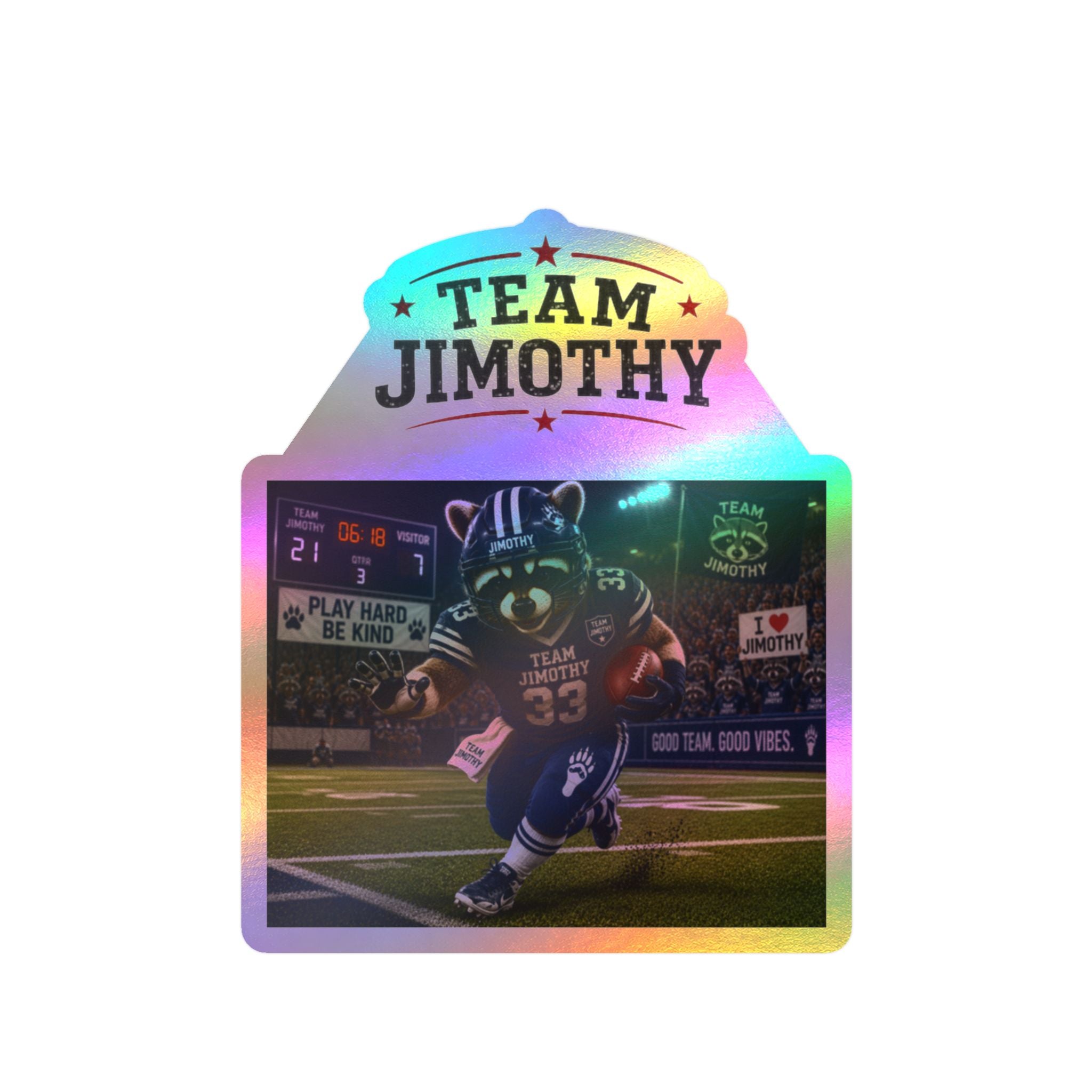 Team Jimothy Football Vinyl Sticker – Kiss-Cut Decal
