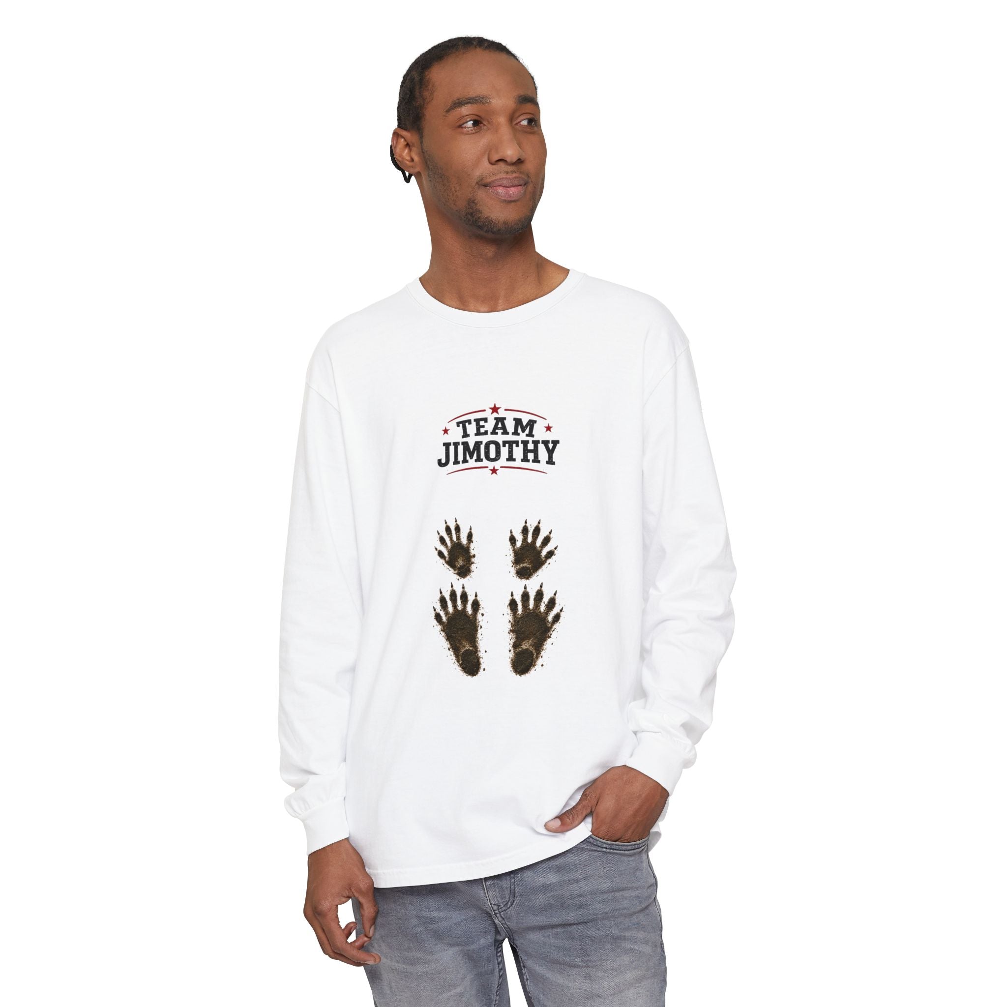 Team Jimothy Long Sleeve T-Shirt with Jimothy's Foot Prints