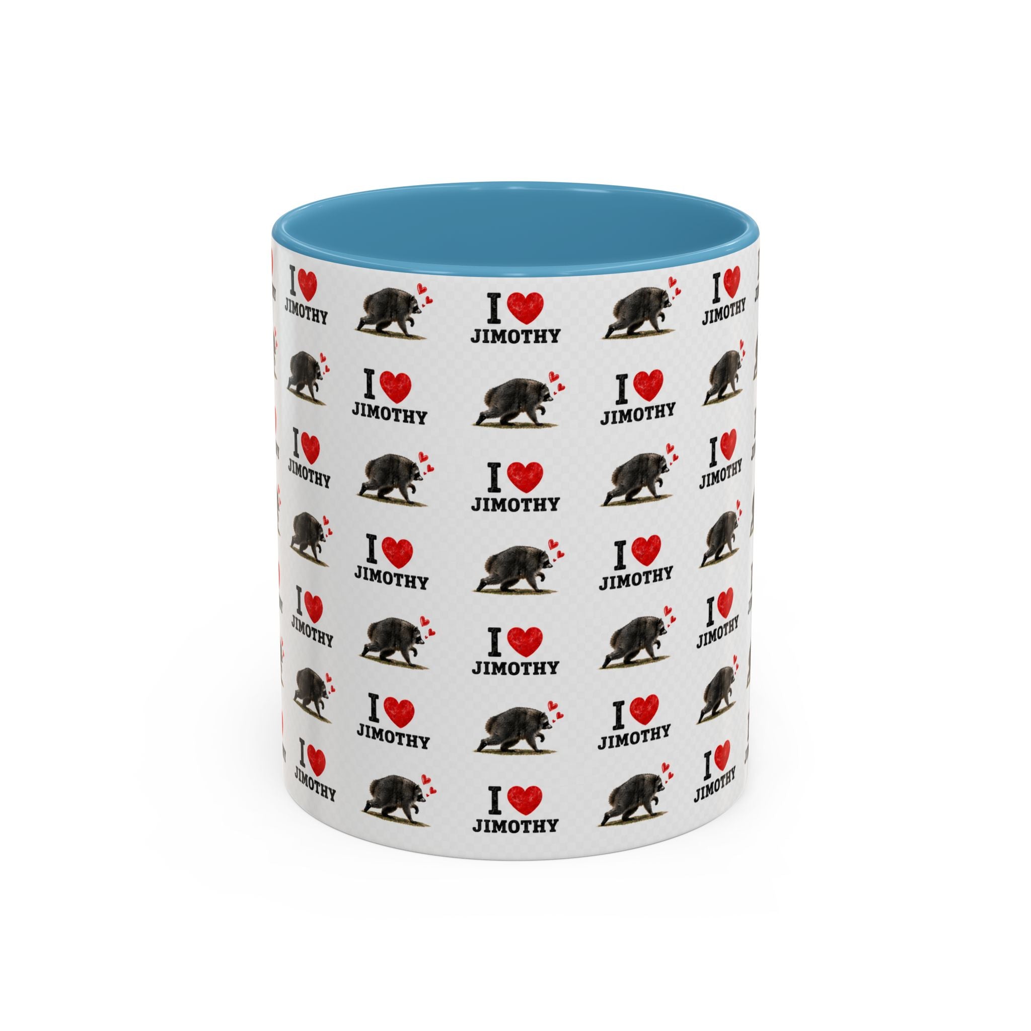 I  Love Jimothy Patterned Coffee Mug — Personalized Pet Name Mug (Accent 11/15oz)