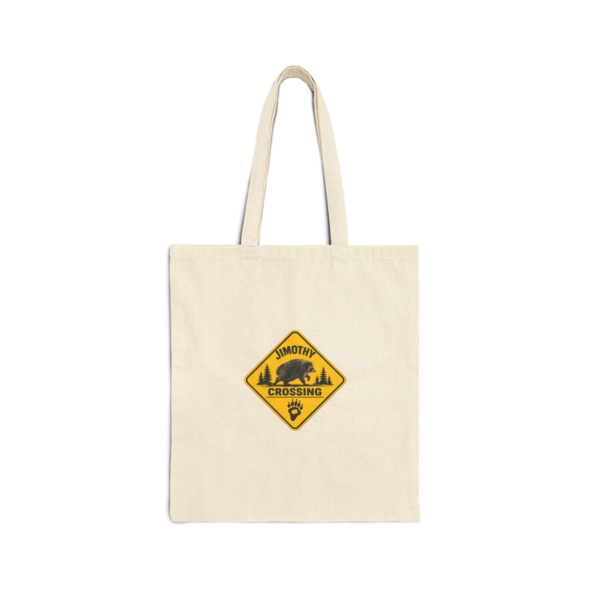 Tote Bag —Jimothy Crossing /Jimothy Feet Print Canvas Tote (Wildlife Nature Shopper)