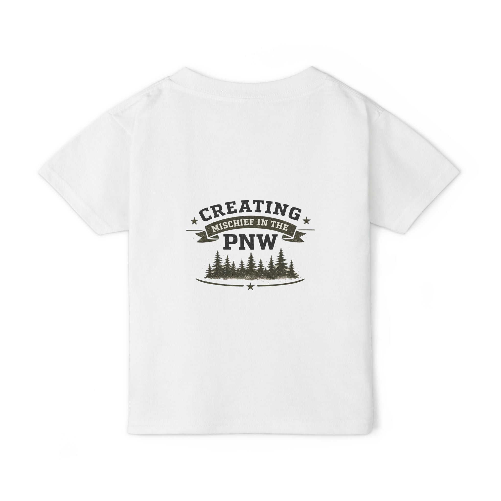 Toddler T-Shirt — 'Jimothy Whale Adventures- Mischief in the PNW" Back