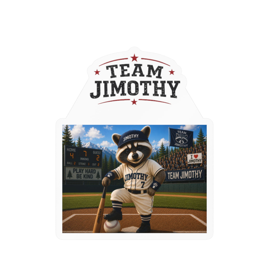 Team Jimothy Baseball Mascot Kiss-Cut Vinyl Sticker