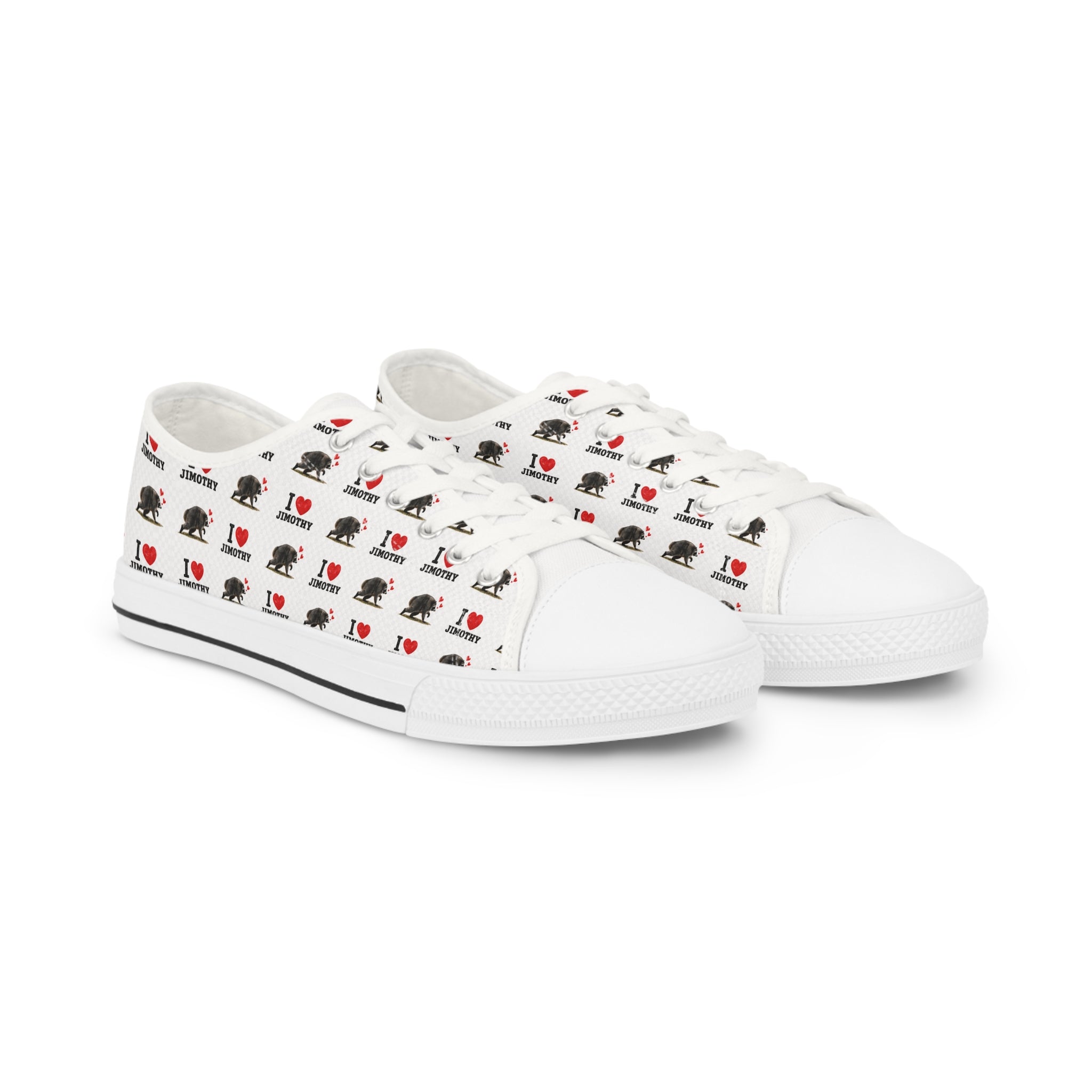 Men's Low Top Sneakers — I Love Jimothy Image Pattern Casual Canvas Shoes
