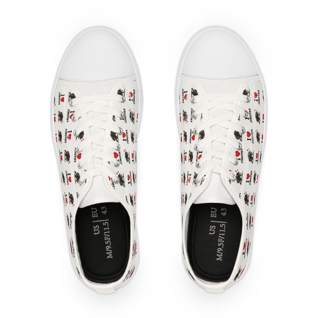 Men's Low Top Sneakers — I Love Jimothy Image Pattern Casual Canvas Shoes
