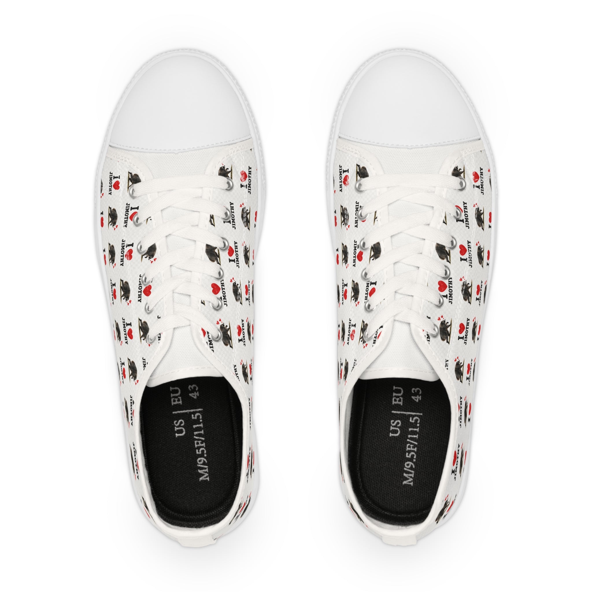 Men's Low Top Sneakers — I Love Jimothy Image Pattern Casual Canvas Shoes
