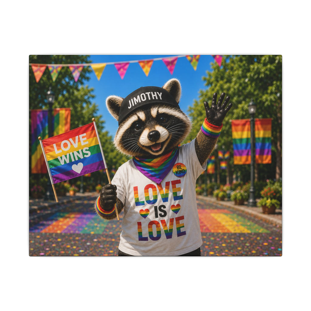 Jimothy Love Is Love Canvas Wall Art – Jimothy Pride Parade Matte Stretched Print