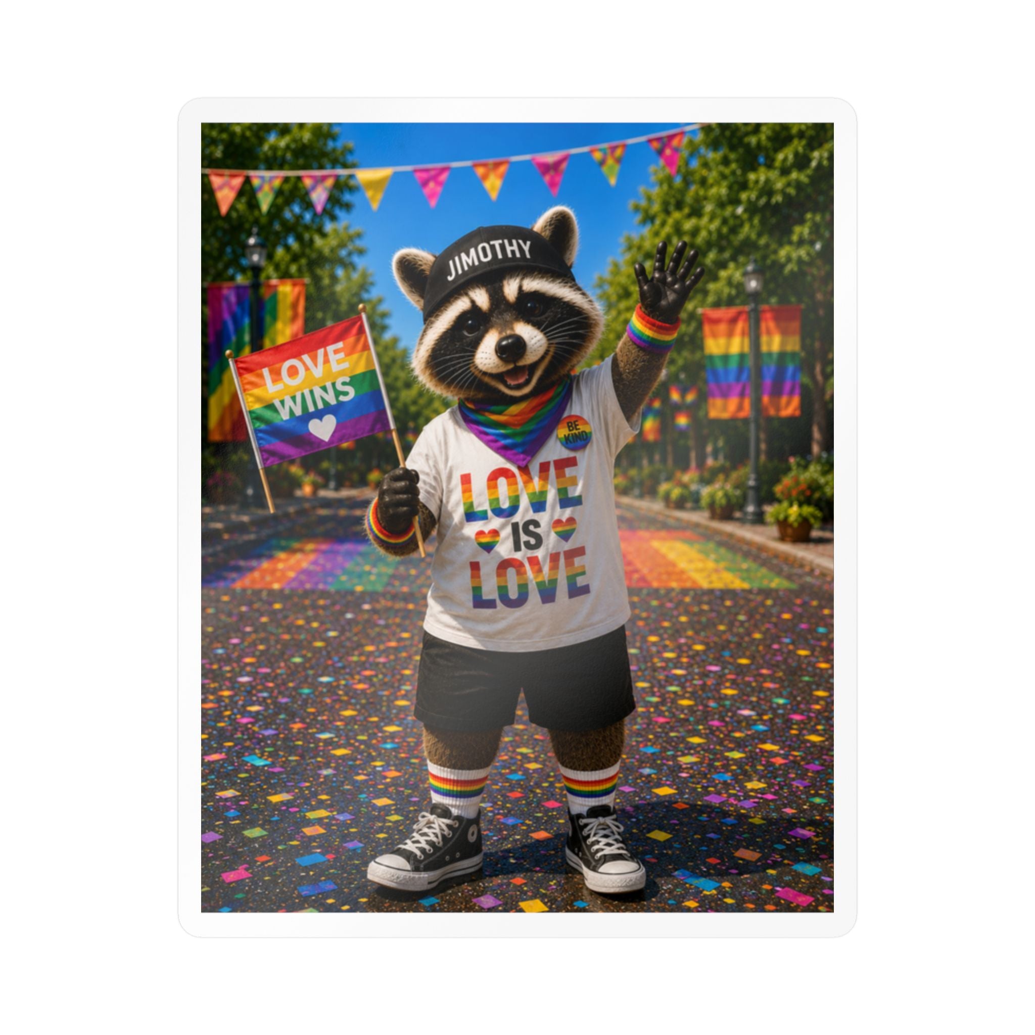Pride Jimothy Kiss-Cut Vinyl Sticker — "Love Is Love" Decal