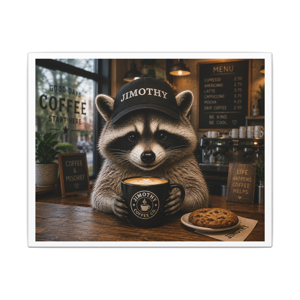 Jimothy Cozy Coffee Canvas — 'Jimothy' Café Wall Art