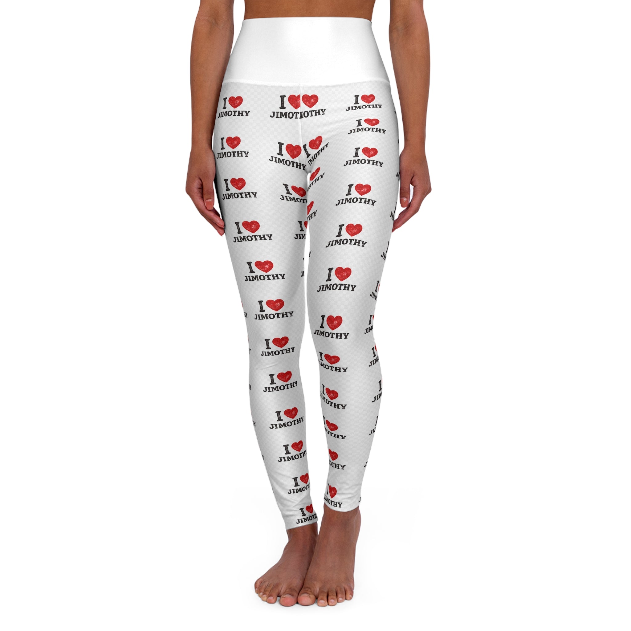 I  Love Jimothy High-Waisted Yoga Leggings — Personalized Novelty Activewear
