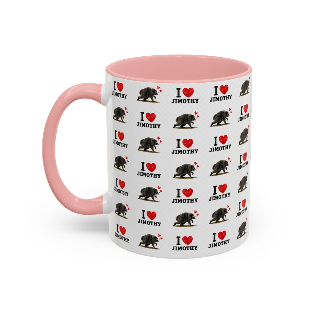 I  Love Jimothy Patterned Coffee Mug — Personalized Pet Name Mug (Accent 11/15oz)