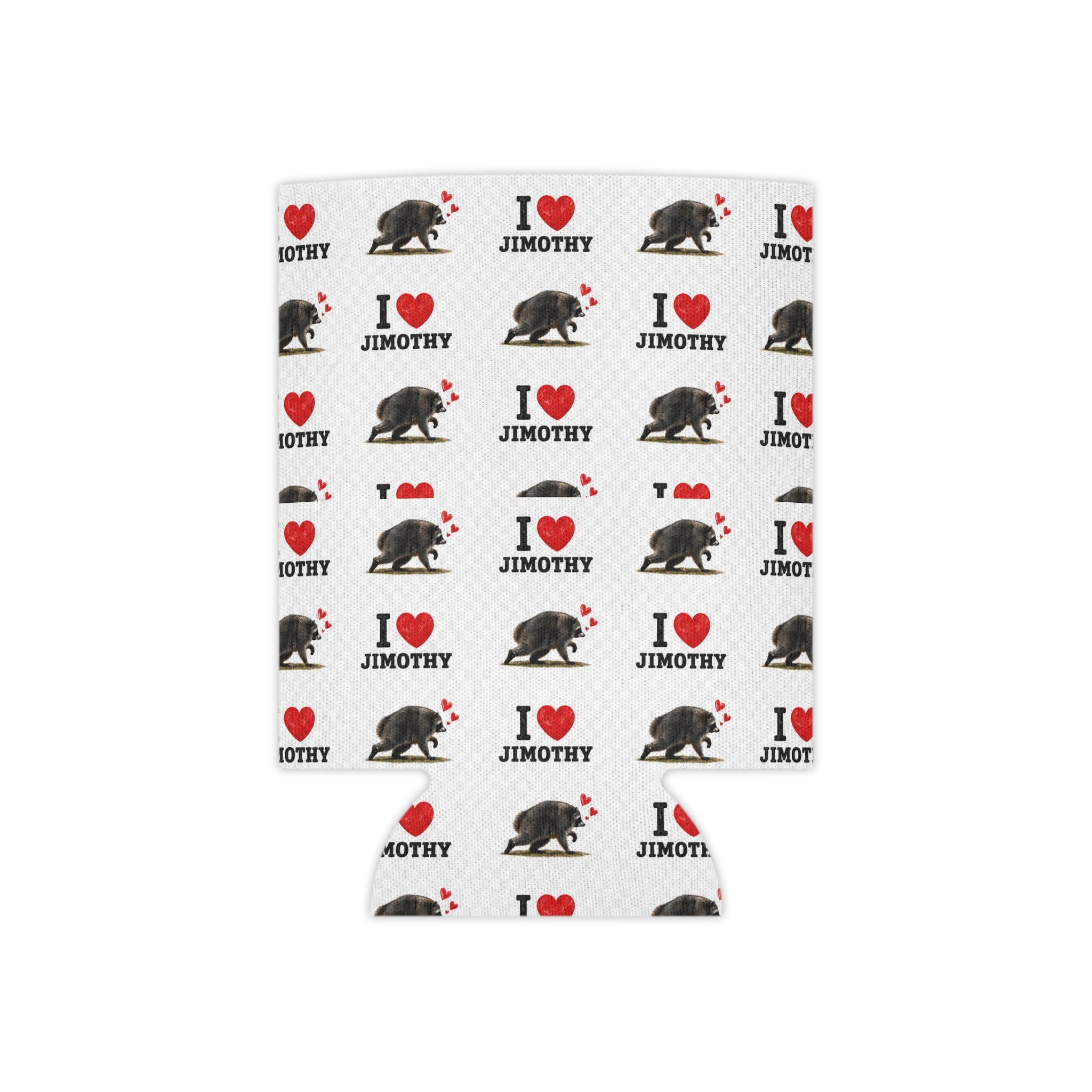 Can Cooler — I  Love Jimothy Image Patterned Beverage Koozie