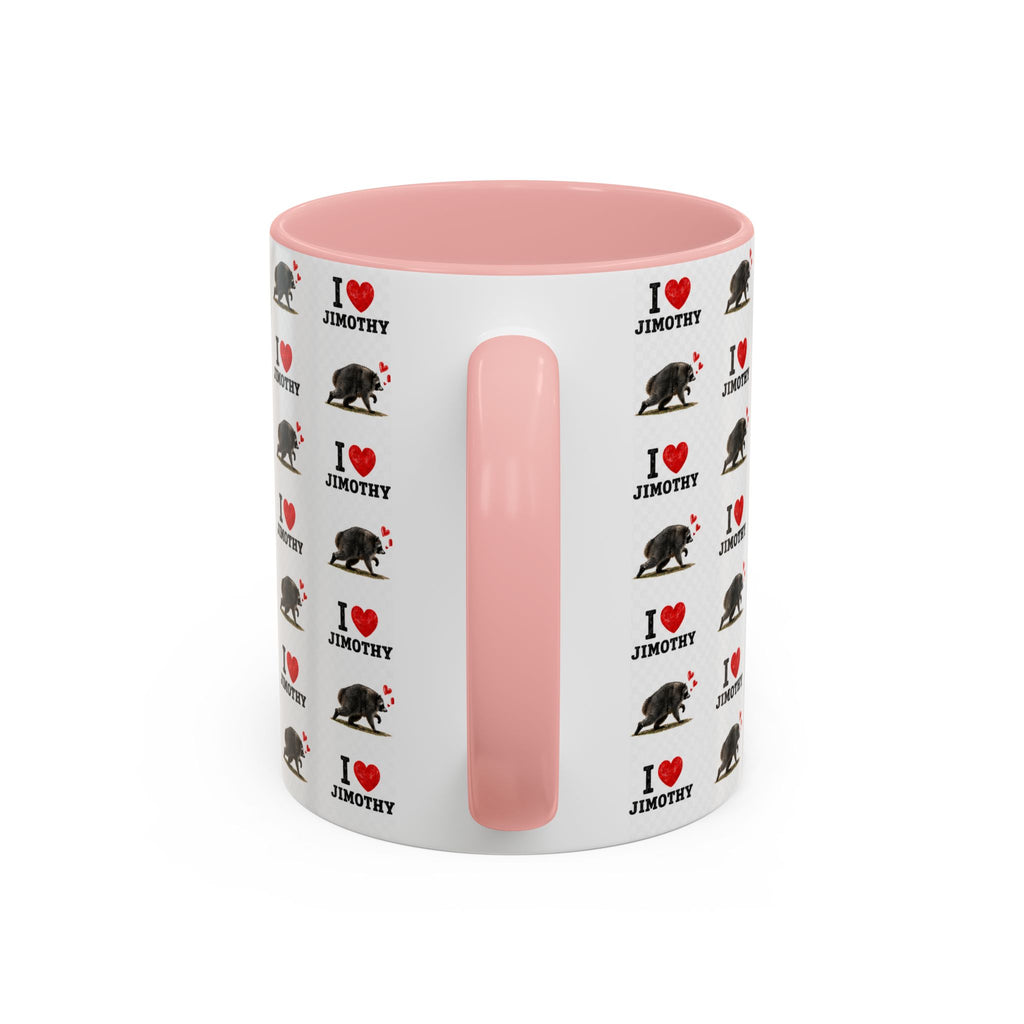 I  Love Jimothy Patterned Coffee Mug — Personalized Pet Name Mug (Accent 11/15oz)