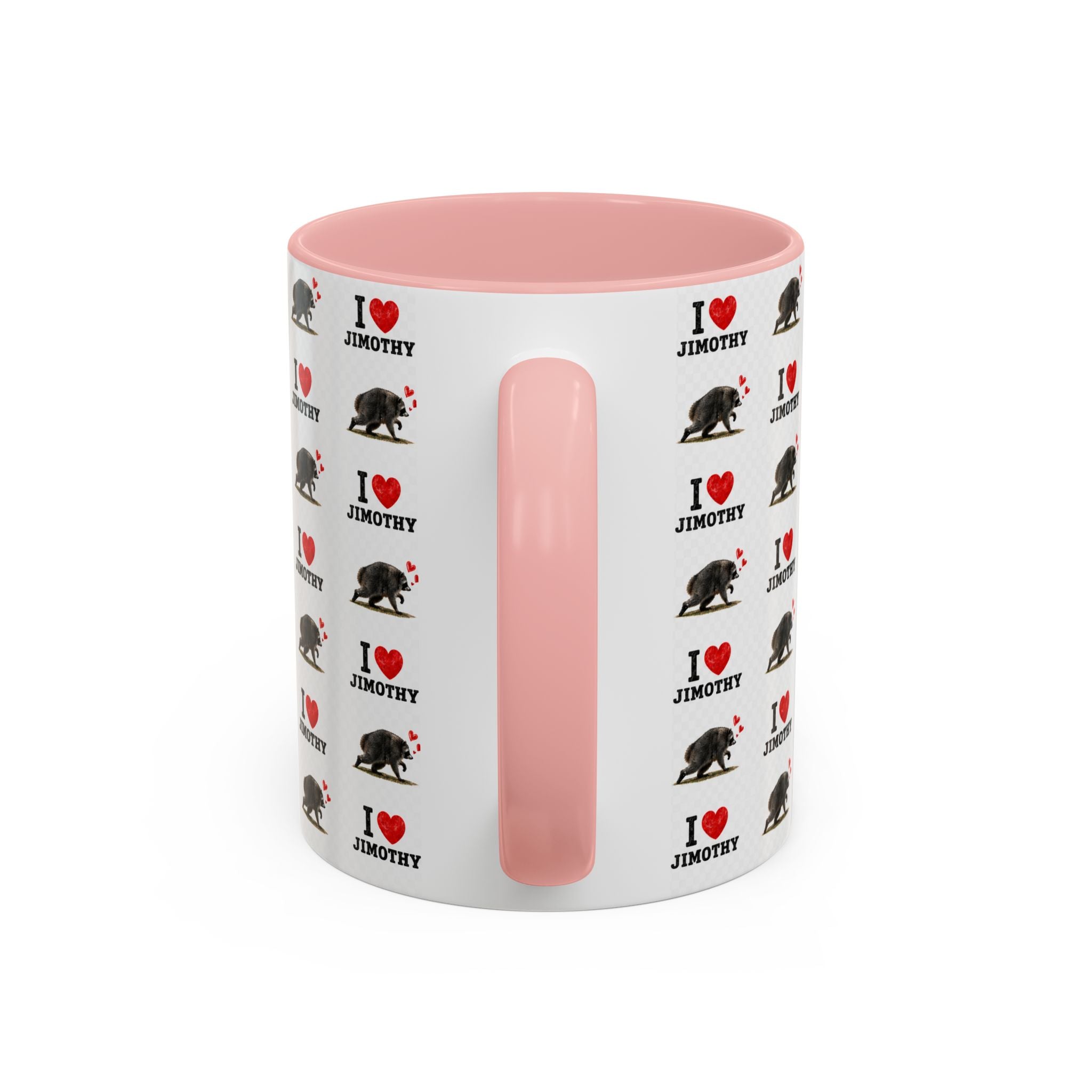 I  Love Jimothy Patterned Coffee Mug — Personalized Pet Name Mug (Accent 11/15oz)
