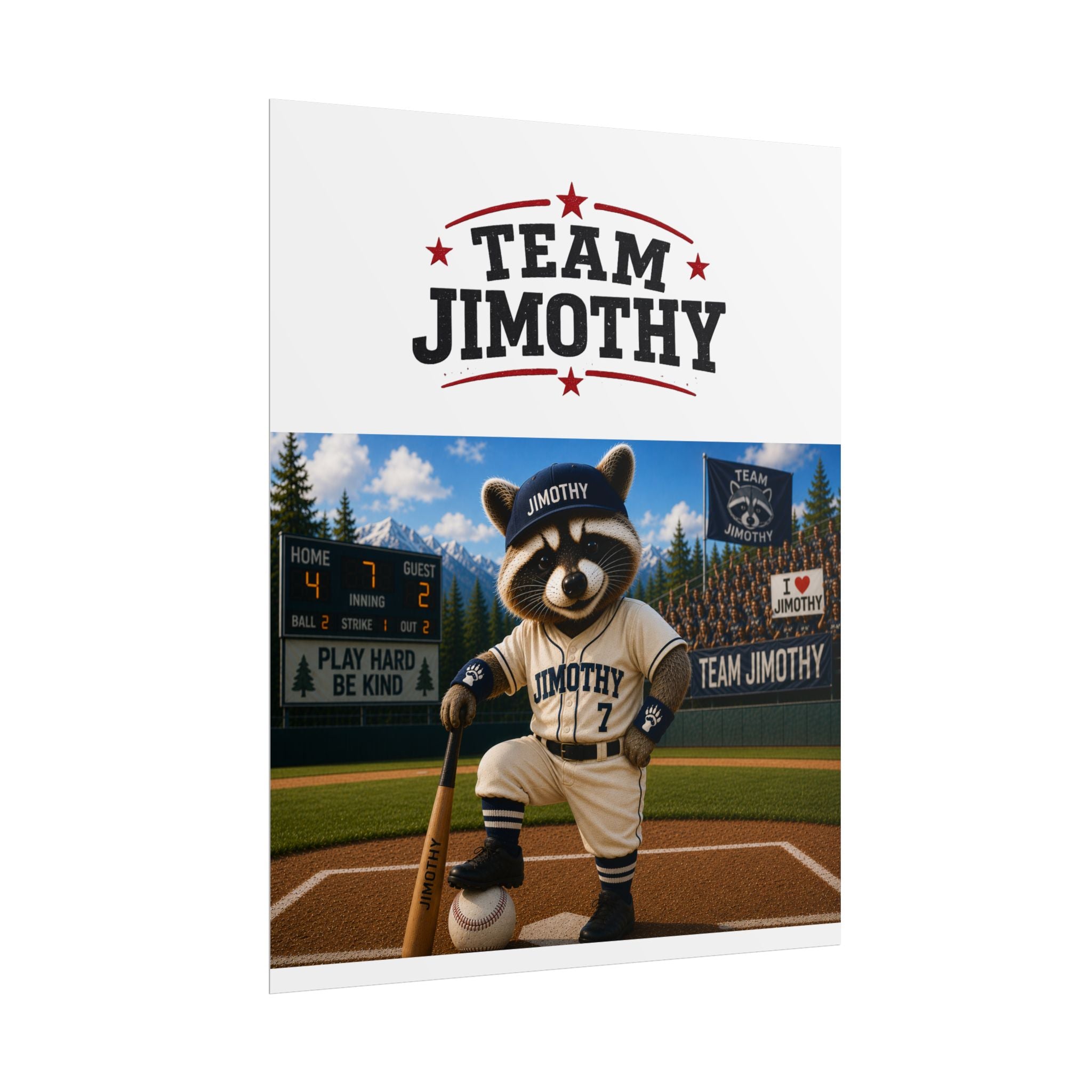 Team Jimothy Baseball Rolled Poster — Personalized Sports Wall Art