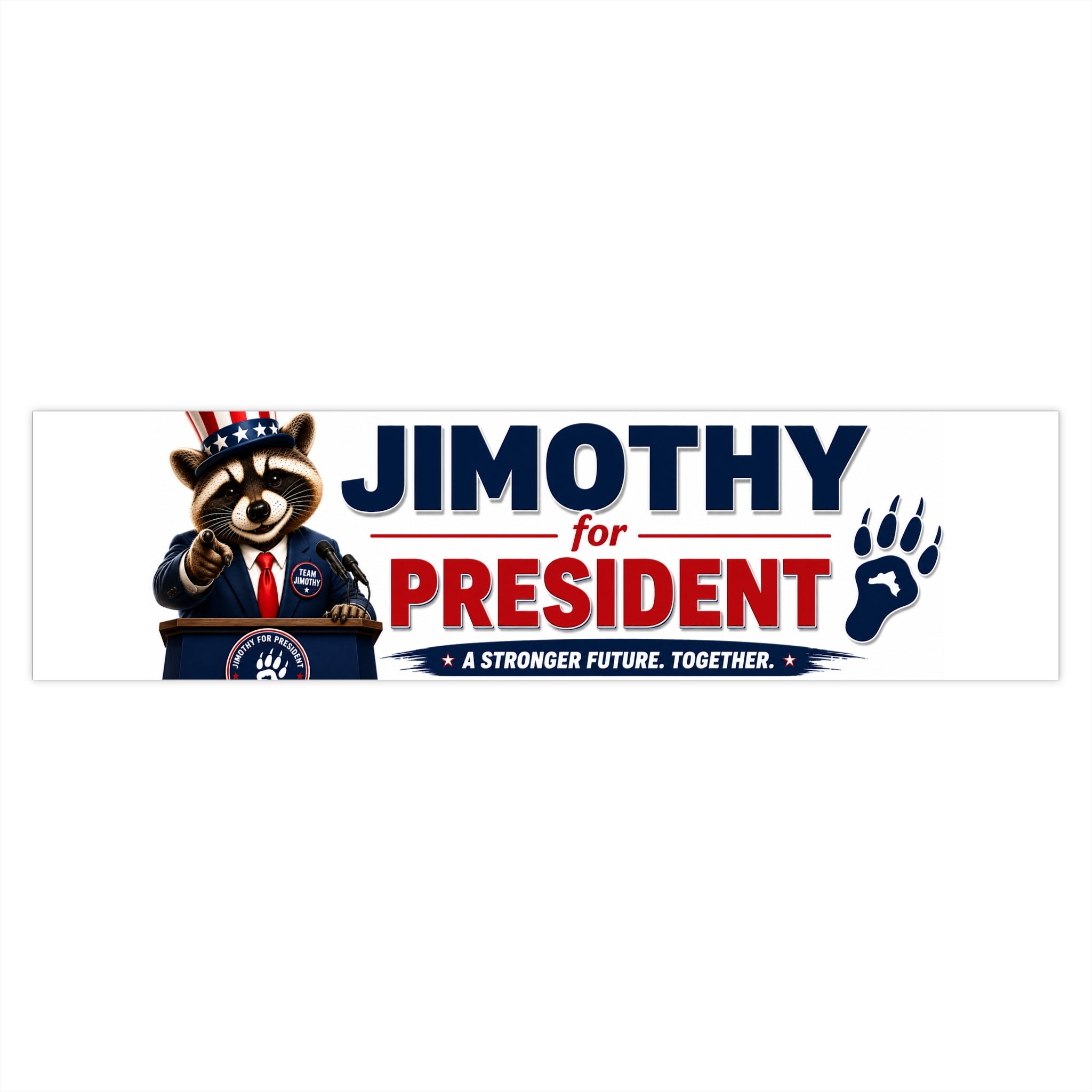 Jimothy for President Bumper Sticker — Patriotic Campaign Car Decal