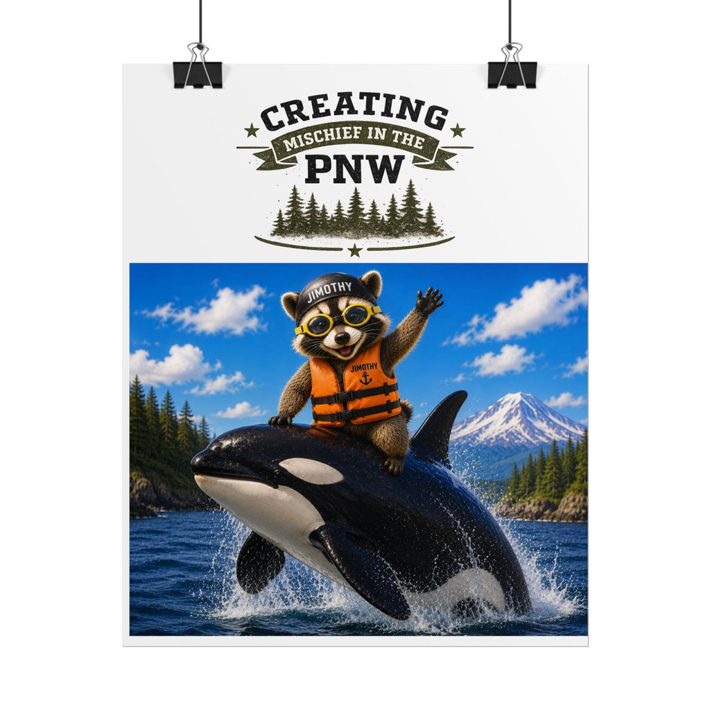Jimothy Orca Poster — "Creating Mischief in the PNW" Rolled Art Print