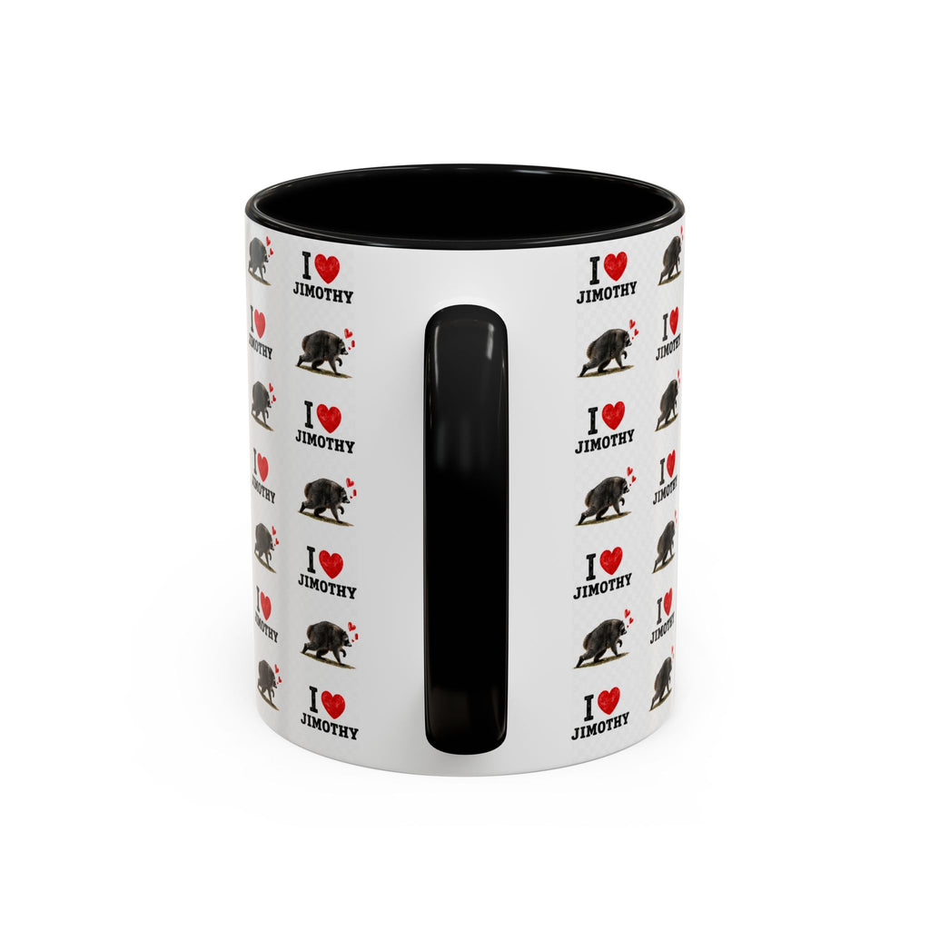I  Love Jimothy Patterned Coffee Mug — Personalized Pet Name Mug (Accent 11/15oz)