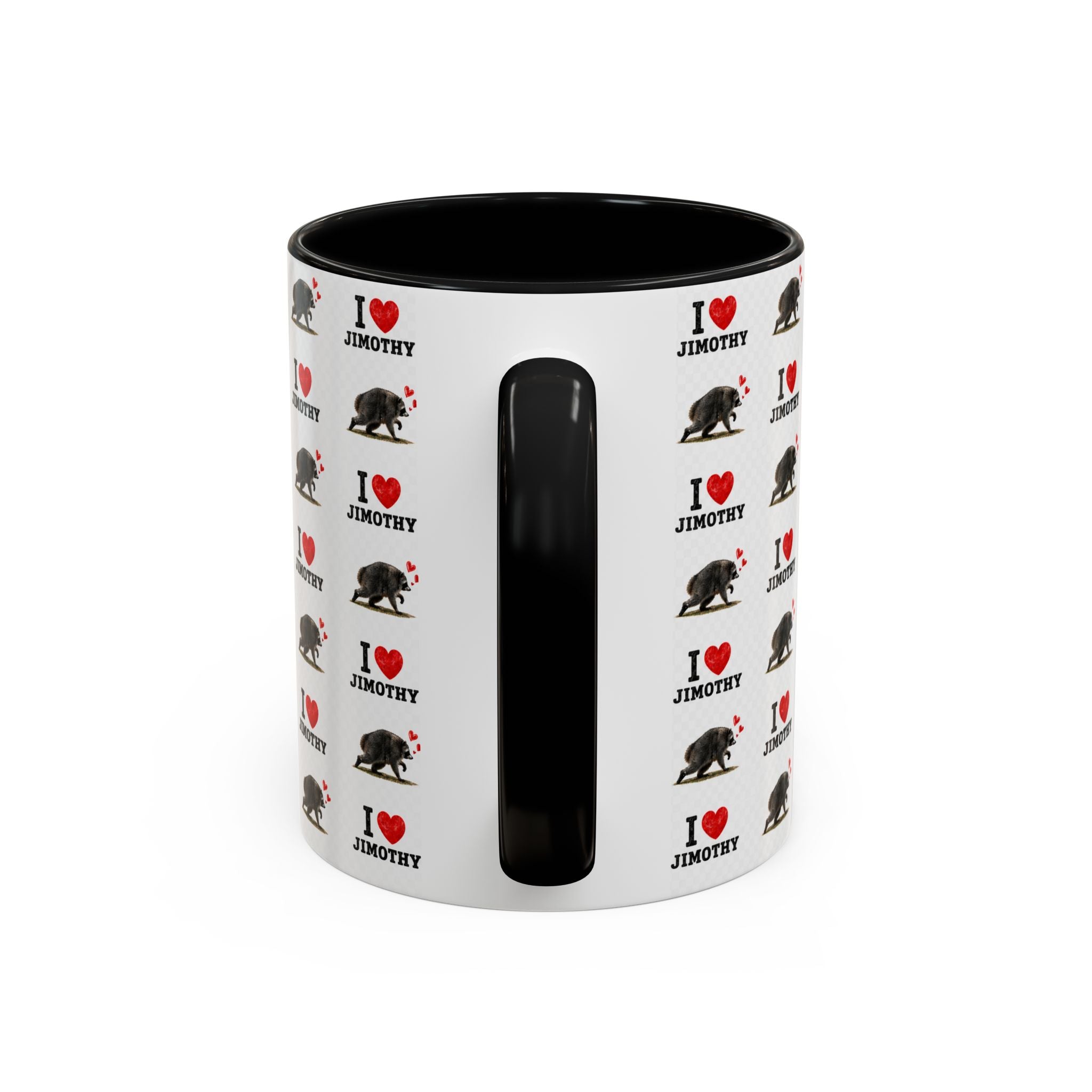I  Love Jimothy Patterned Coffee Mug — Personalized Pet Name Mug (Accent 11/15oz)