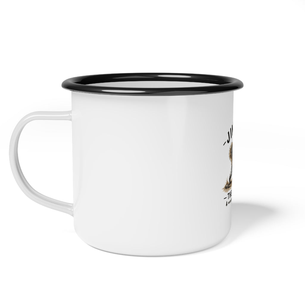 Enamel Camp Cup – 'Jimothy the Raccoon' Vintage Camping Mug
