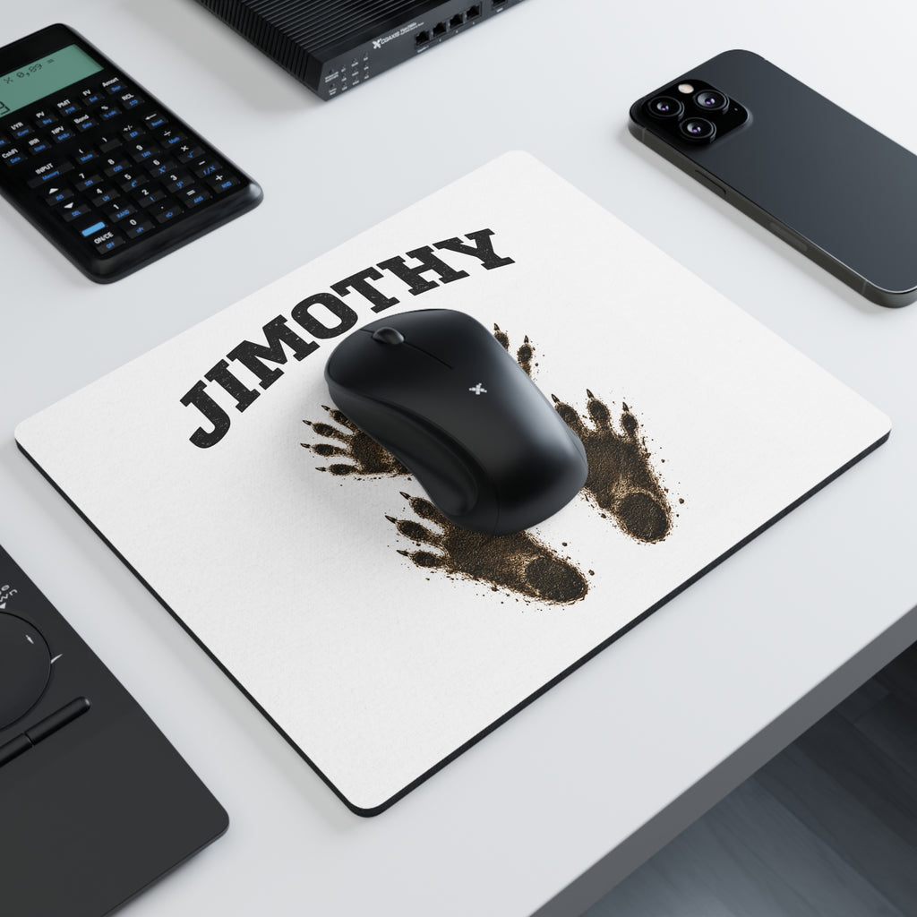 Personalized "Jimothy" Mouse Pad — Dirty Pawprint Desk Mat