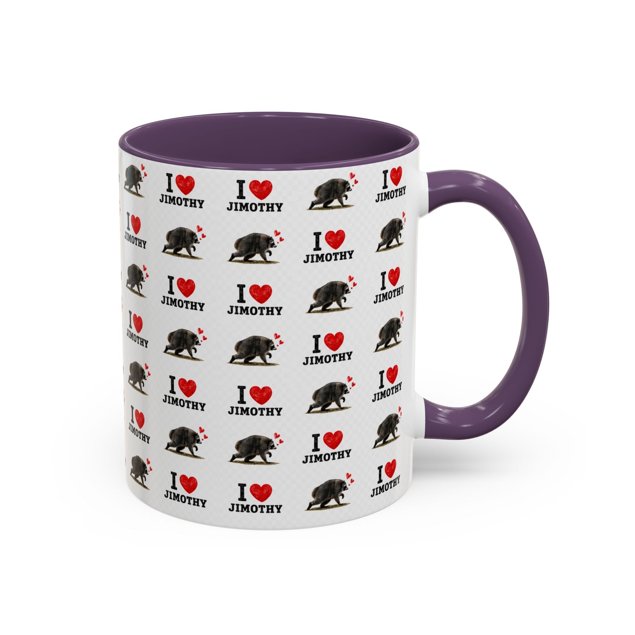 I  Love Jimothy Patterned Coffee Mug — Personalized Pet Name Mug (Accent 11/15oz)