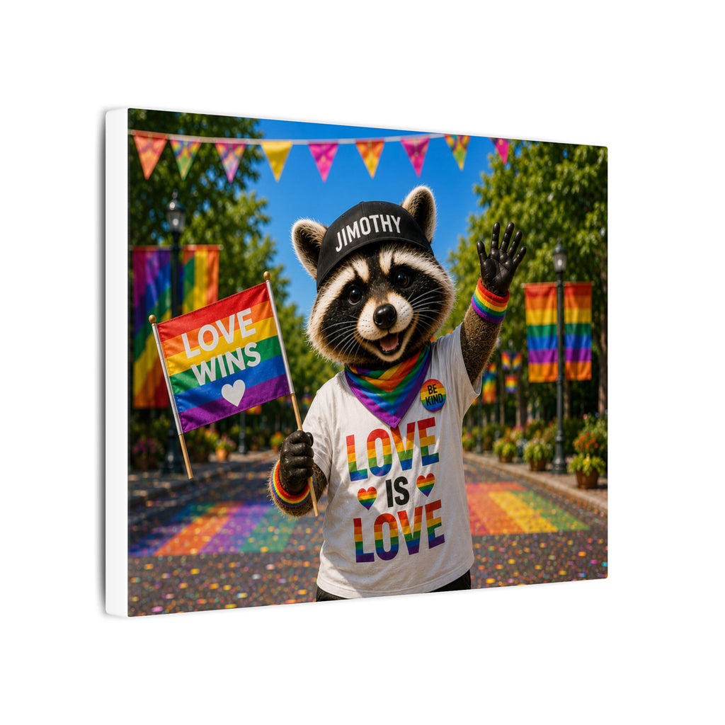 Jimothy Love Is Love Canvas Wall Art – Jimothy Pride Parade Matte Stretched Print